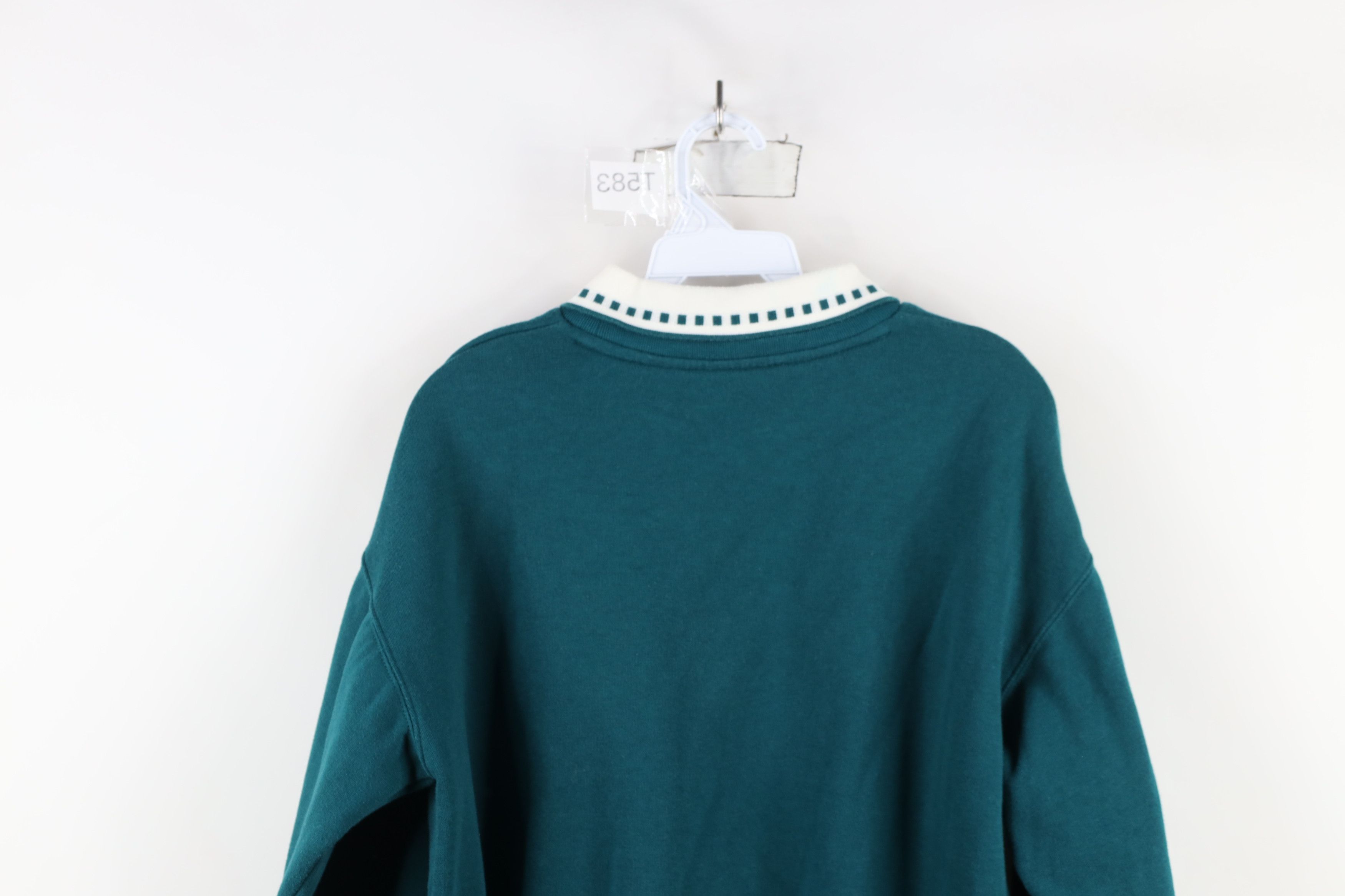Vintage Vintage 90s Streetwear Flower Heart Collared Sweatshirt Size S / US 4 / IT 40 - 10 Thumbnail