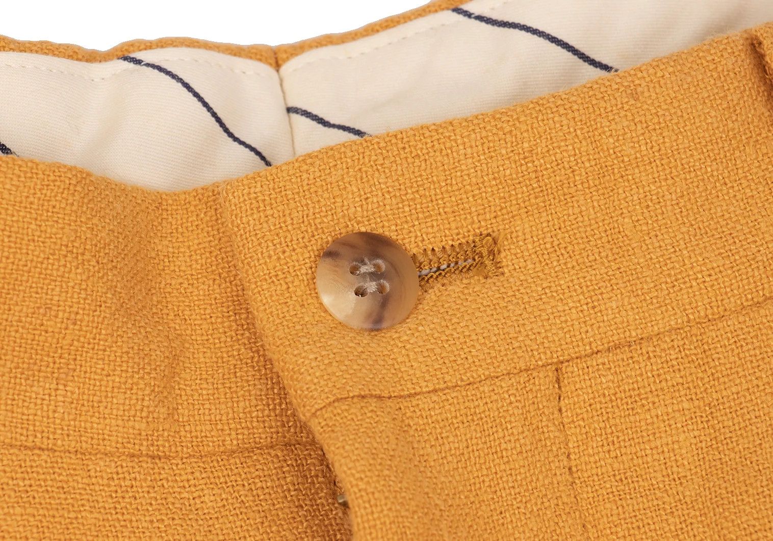 Issey Miyake Linen Two-Tuck Pants in Mustard, Size M Size US 38 / EU 54 - 5 Thumbnail