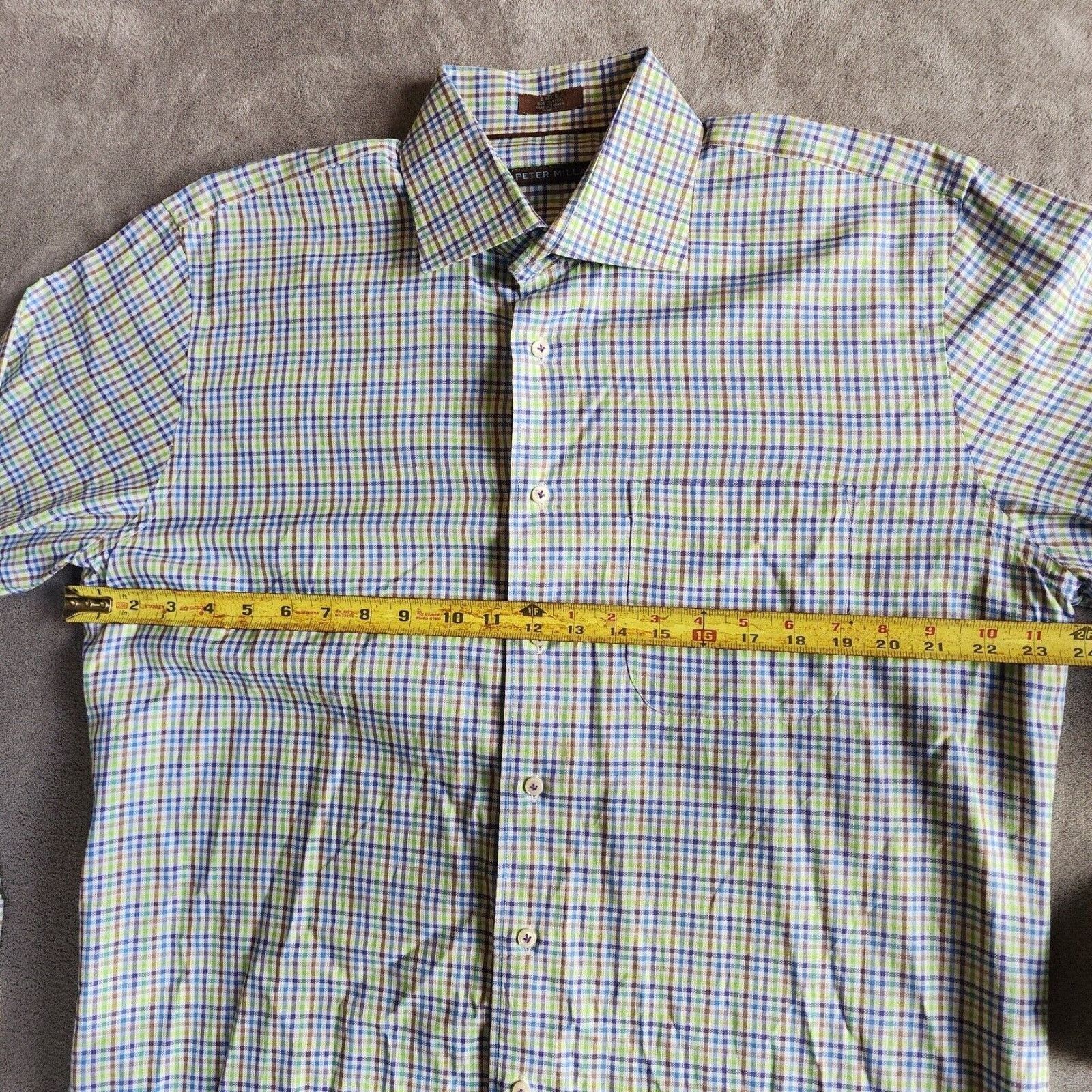Peter Millar Peter Millar Mens Button Up LS Golf Polo Shirt Plaid LG Size US L / EU 52-54 / 3 - 7 Thumbnail