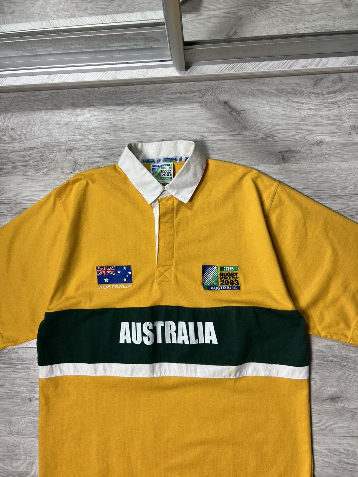 Canterbury of New Zealand Vintage Australia Rugby World Cup 2003 IRB Polo Shirt Jersey Size US L / EU 52-54 / 3 - 2 Thumbnail