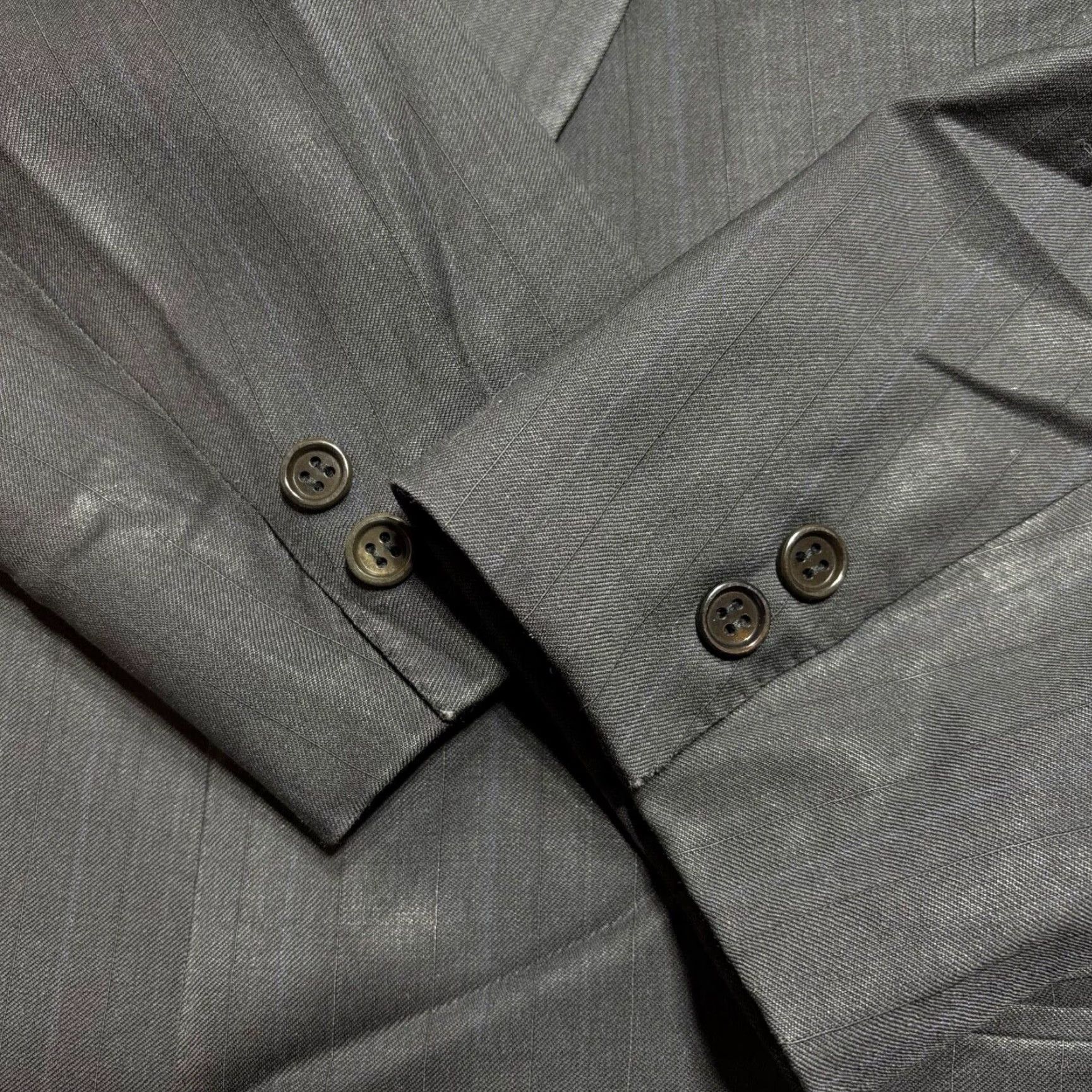 Canali Canali Blazer Mens 42R Wool Black Notch Lapel Two-Button Single-Breasted Jacket Woolen Coat Regular Fit Italy Size 42R - 3 Thumbnail