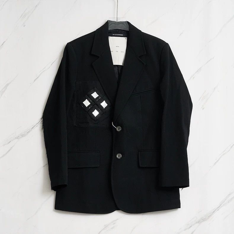 Song For The Mute Song For The Mute pure black embroidered suit Size 46R - 1 Thumbnail
