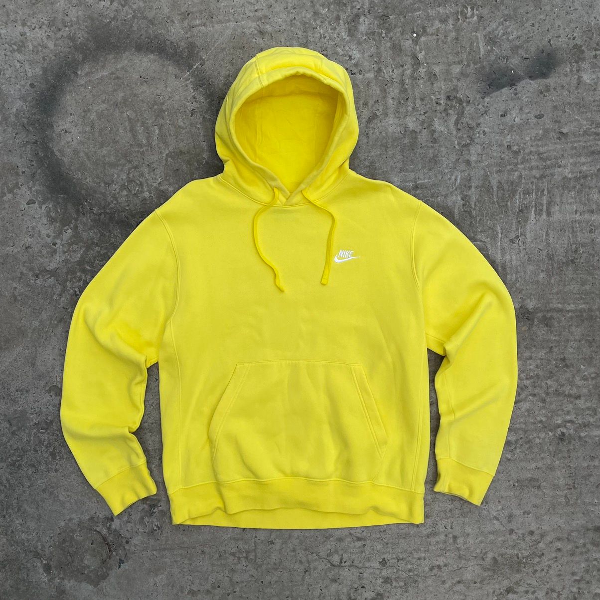 Pre-owned Nike X Vintage Nike Hoodie Basic Fit Y2k Style Usa 00s In Yellow