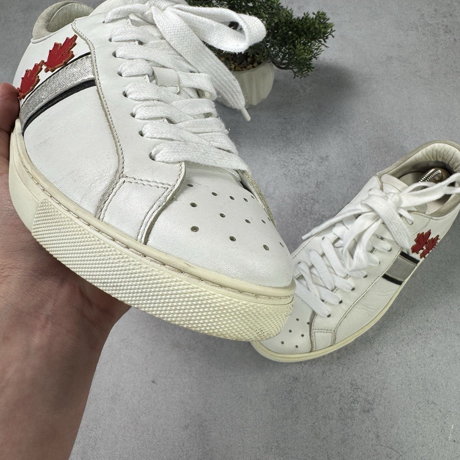 Dsquared2 Dsquared2 White Leather Low Top Sneakers Size 41 US 8 Men Size US 8 / EU 41 - 6 Thumbnail