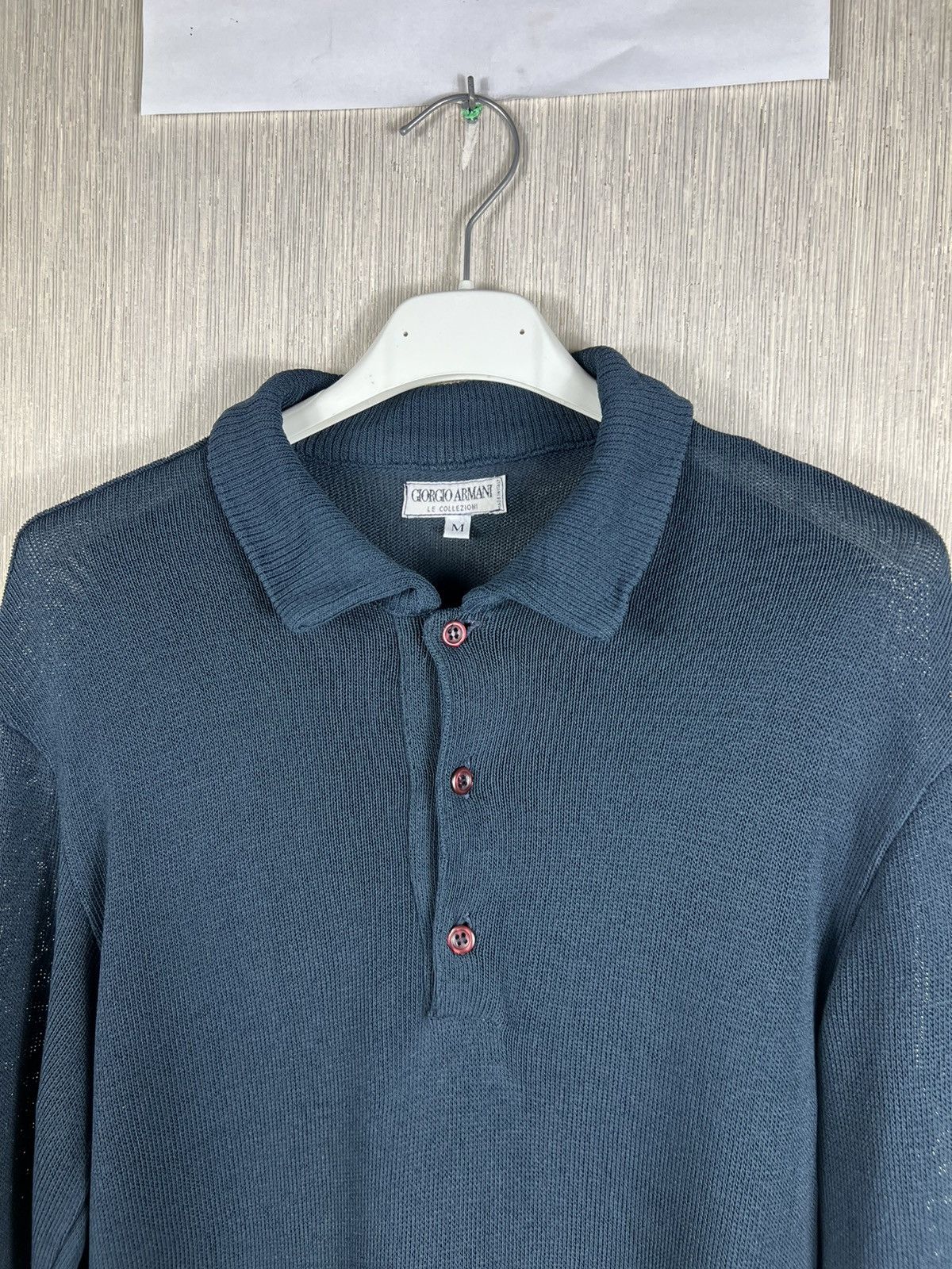 Giorgio Armani Archival Giorgio Armani vintage mesh rayon knit sweater polo Size US M / EU 48-50 / 2 - 16 Thumbnail