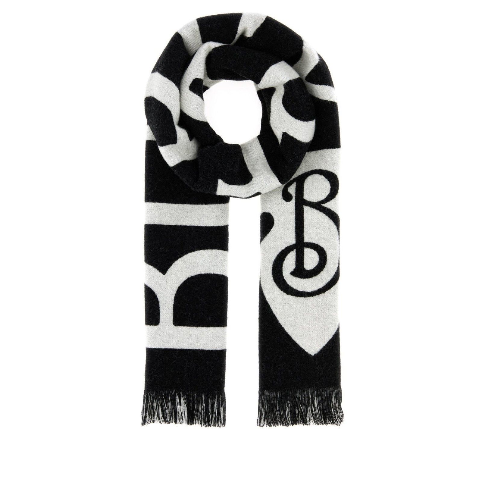 Burberry BURBERRY Black Wool Scarf Black Scarf New & Authentic Size ONE SIZE - 1 Thumbnail