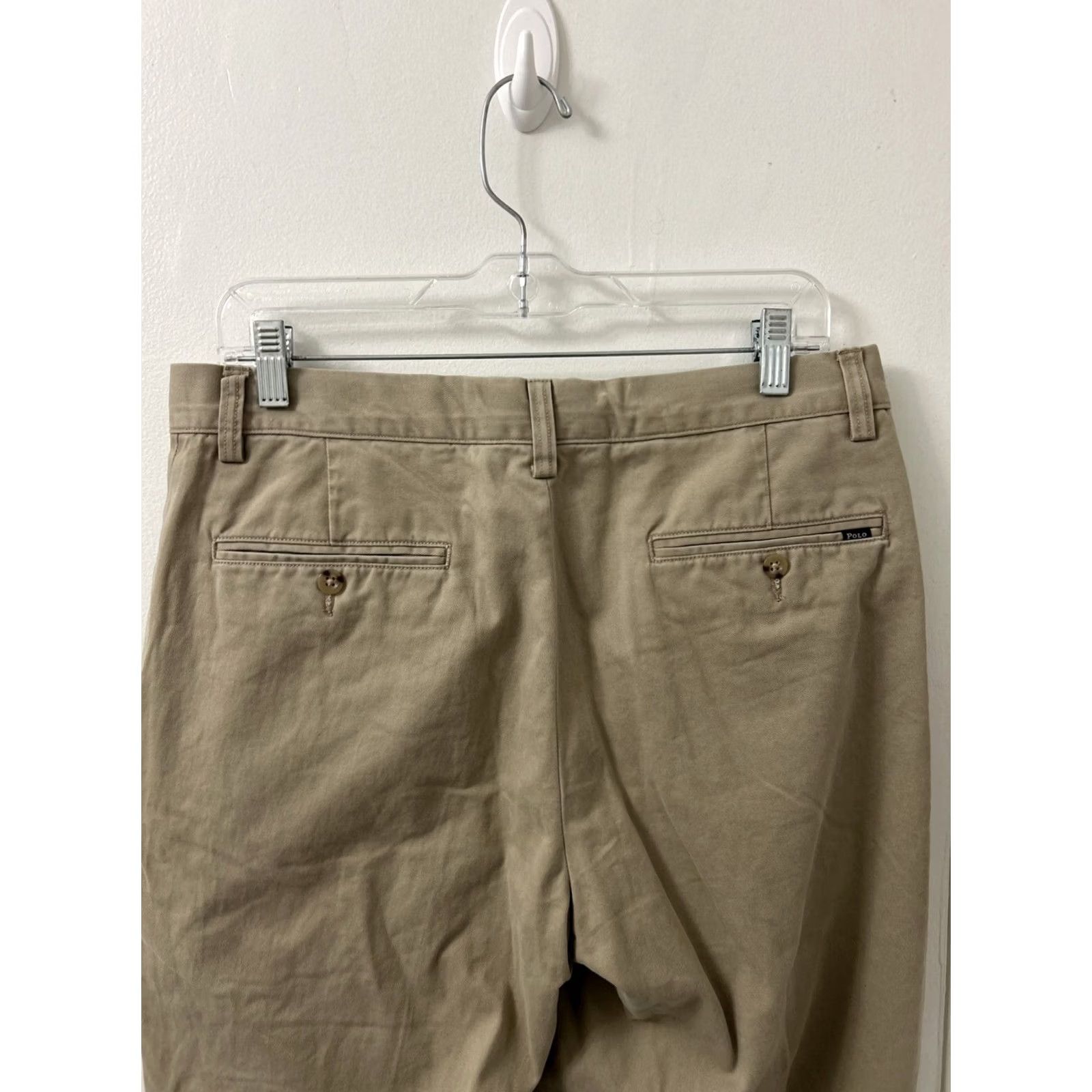 Polo Ralph Lauren Polo Ralph Lauren Pants Mens 32x32 Tan Chino Classic Fit Cotton Twill YKK Solid Front Logo Stretch Straight 32 in Regular Mens Size US XS / EU 42 / 0 - 5 Thumbnail