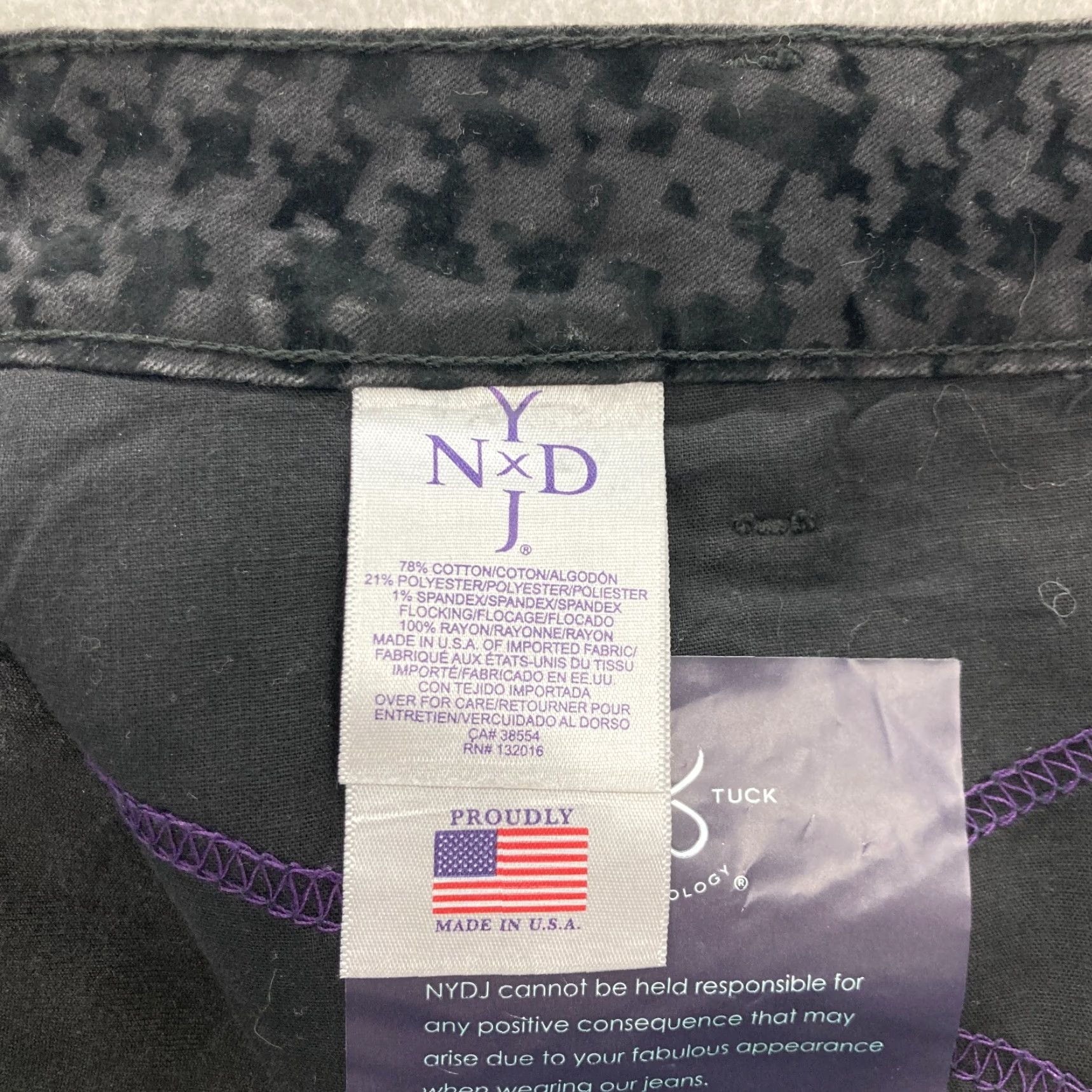 NYDJ NYDJ Super Skinny Pants Womens Size 14 Black Soft Felt Stretch High Rise 30in Inseam Slim Chino Casual Adults Size 36" / US 14 / IT 50 - 5 Thumbnail