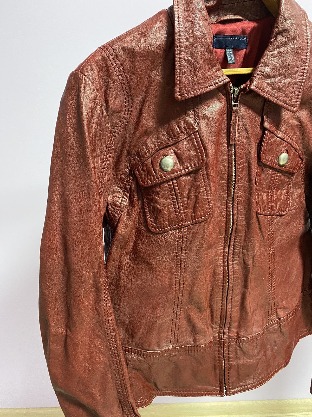 Vintage 🧥Vintage Real Leather Jacket Kapalua RARE Size L / US 10 / IT 46 - 2 Thumbnail