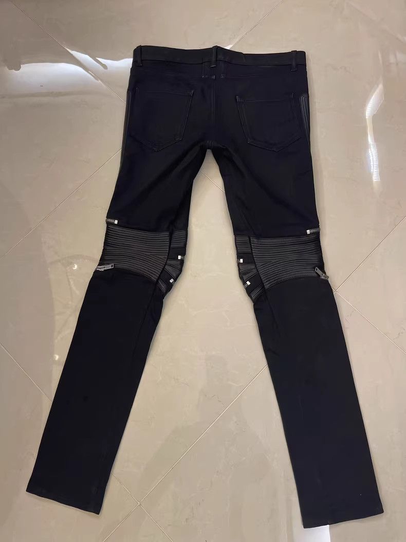 Saint Laurent サンローランbiker denim Saint Laurent Men's Black Leather and Denim Skinny Biker