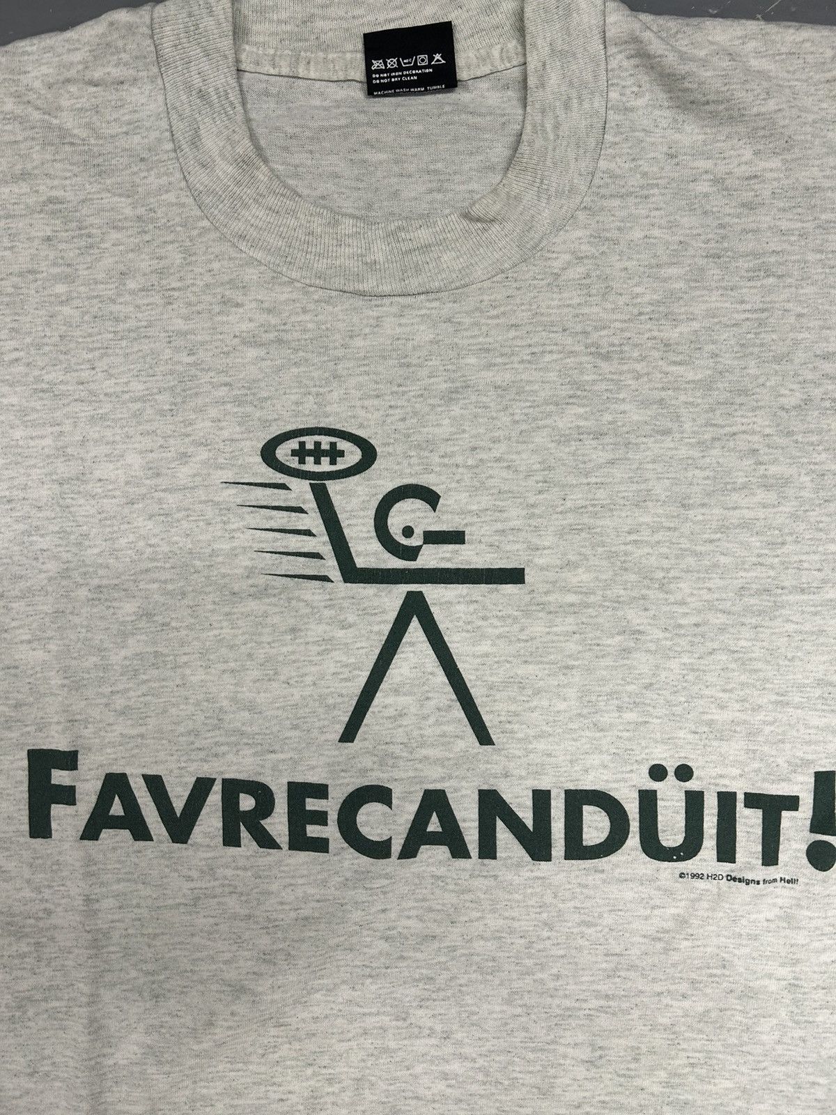 NFL × Vintage Crazy Vintage 90s Essential Brett Favre Grey NFL Tee Shirt Size US L / EU 52-54 / 3 - 2 Thumbnail