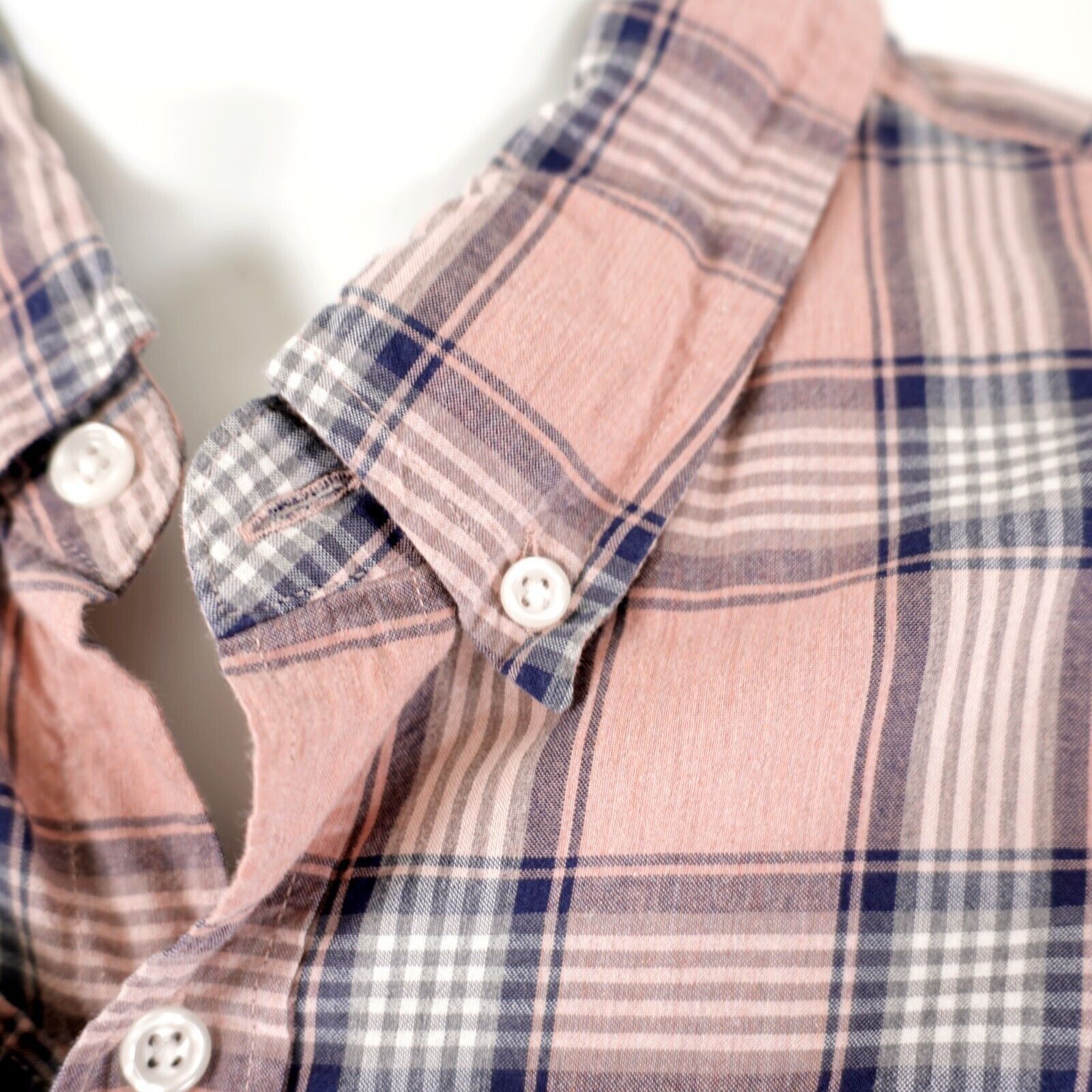 J.Crew J Crew Flex Washed Slim Large Pink Blue Plaid Button Down Lo Size US L / EU 52-54 / 3 - 2 Thumbnail