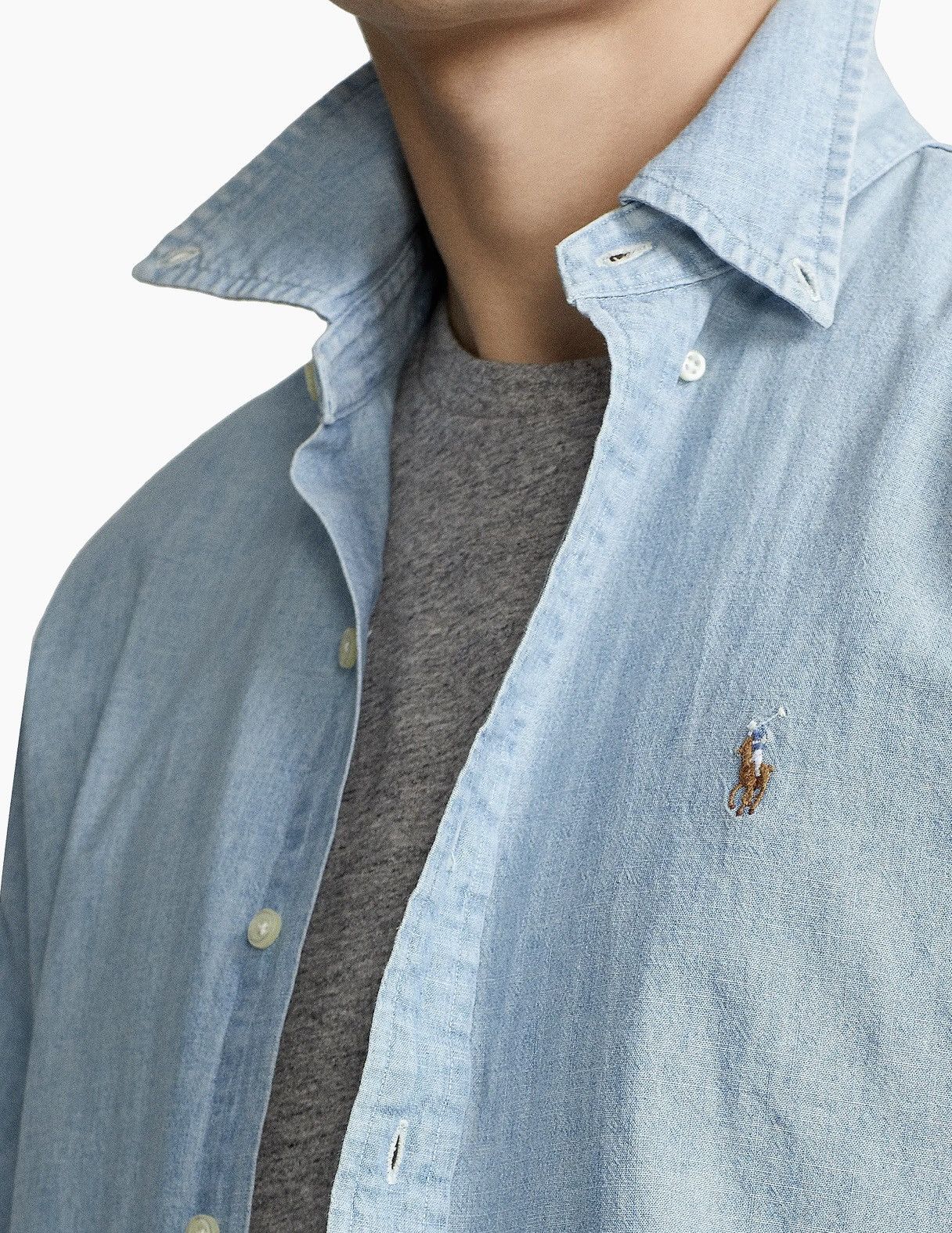 Polo Ralph Lauren Polo Ralph Lauren mens chambray indigo shirt L New Size US L / EU 52-54 / 3 - 25 Thumbnail