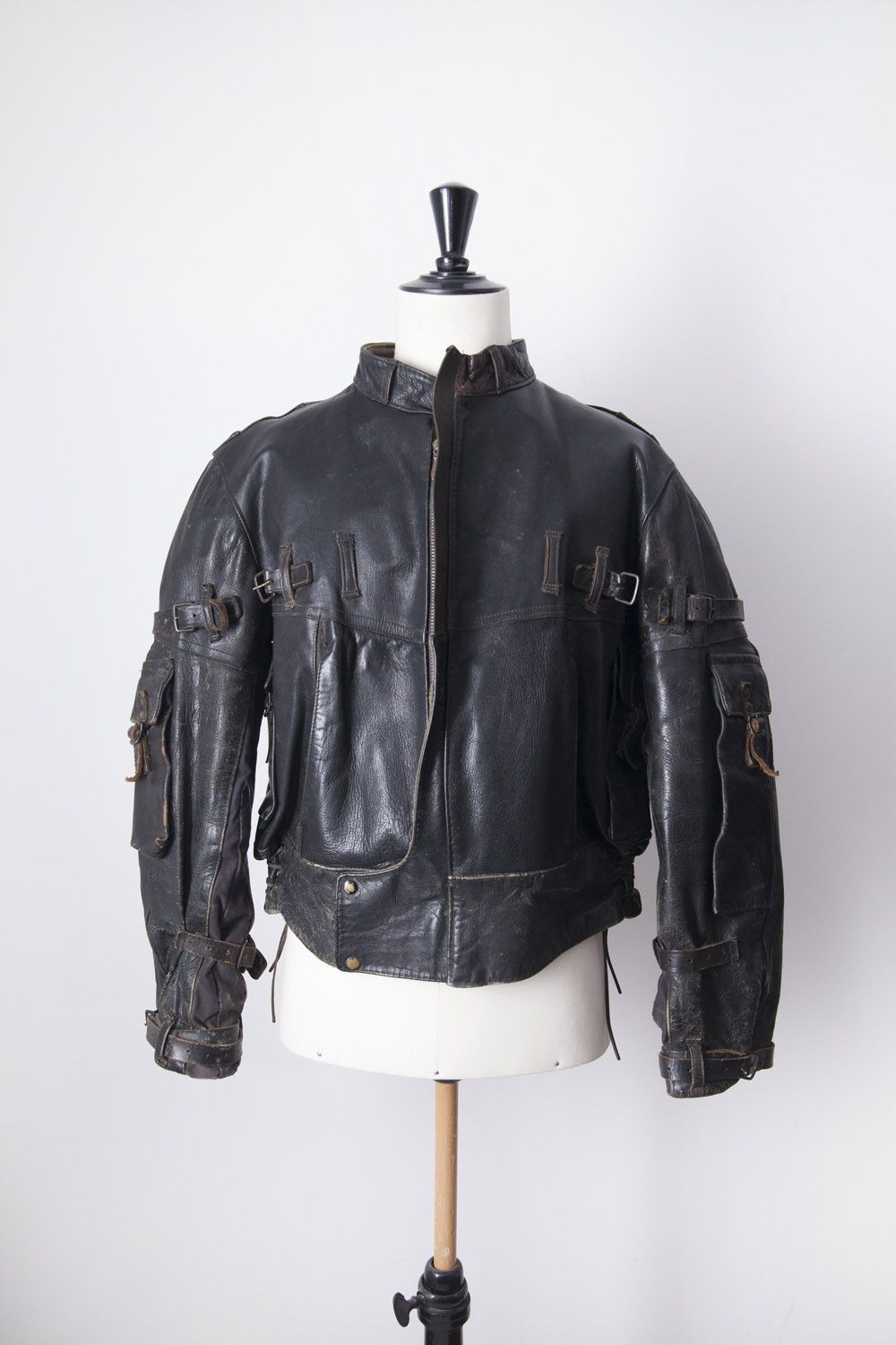Vintage 1930's leather ordonnansjacka / swedish moto jacket
