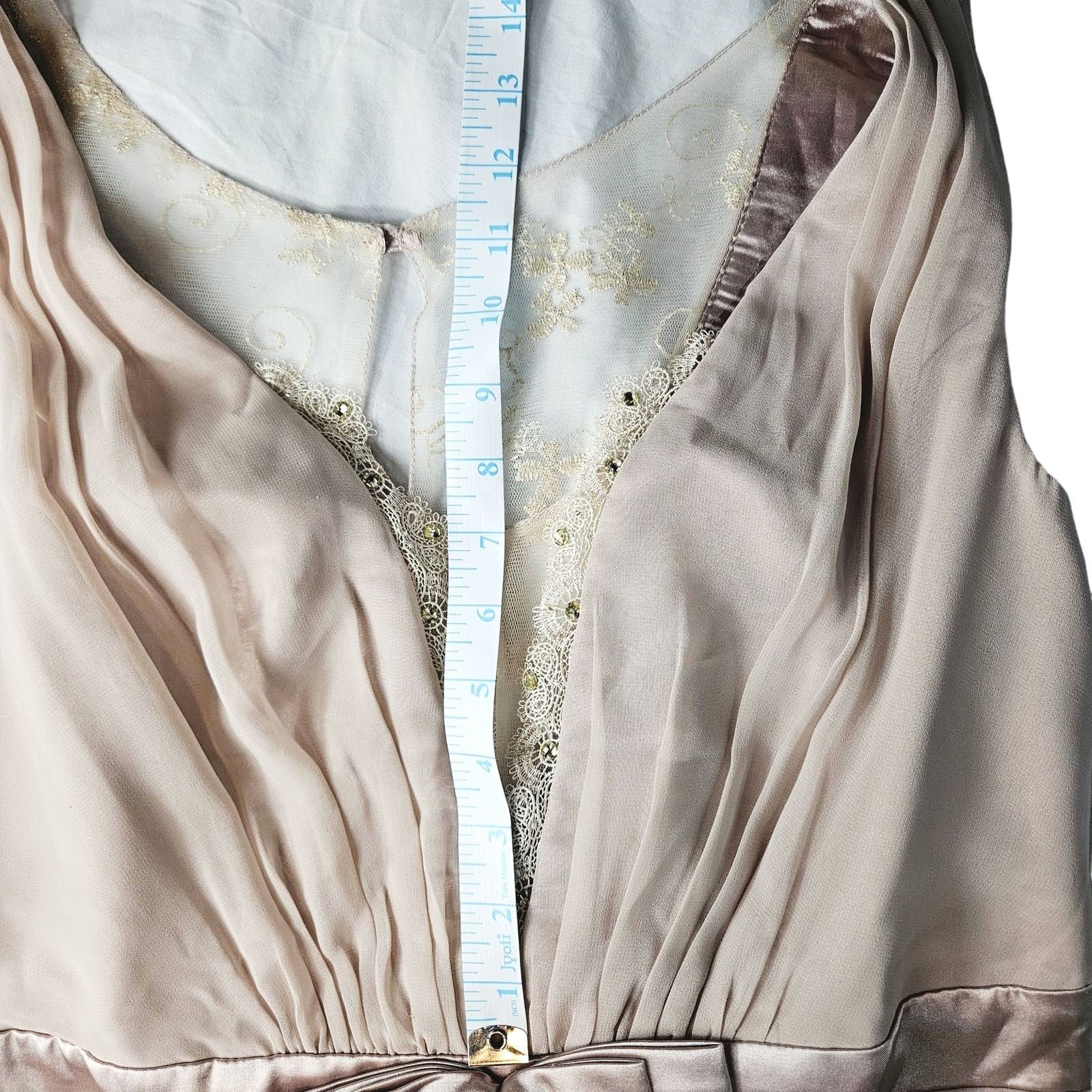 Other Alisa Pan Rhinestone Satin Waist Dress Sz. 14 Champagne Size XL / US 12-14 / IT 48-50 - 13 Thumbnail