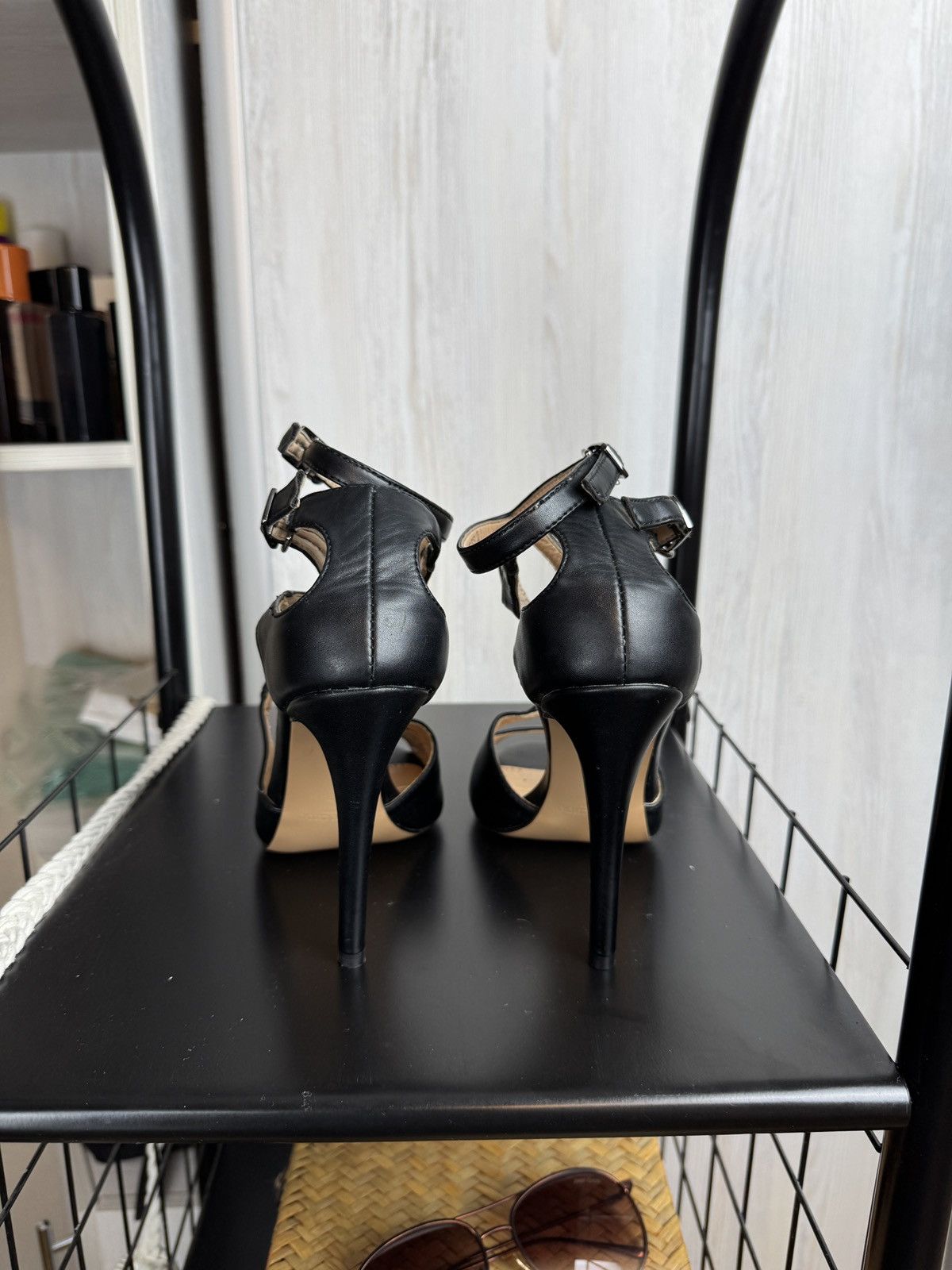 Jimmy Choo Jimmy Choo Black Leather Caged Ankle Sandals Heels Size US 7 / IT 37 - 8 Thumbnail