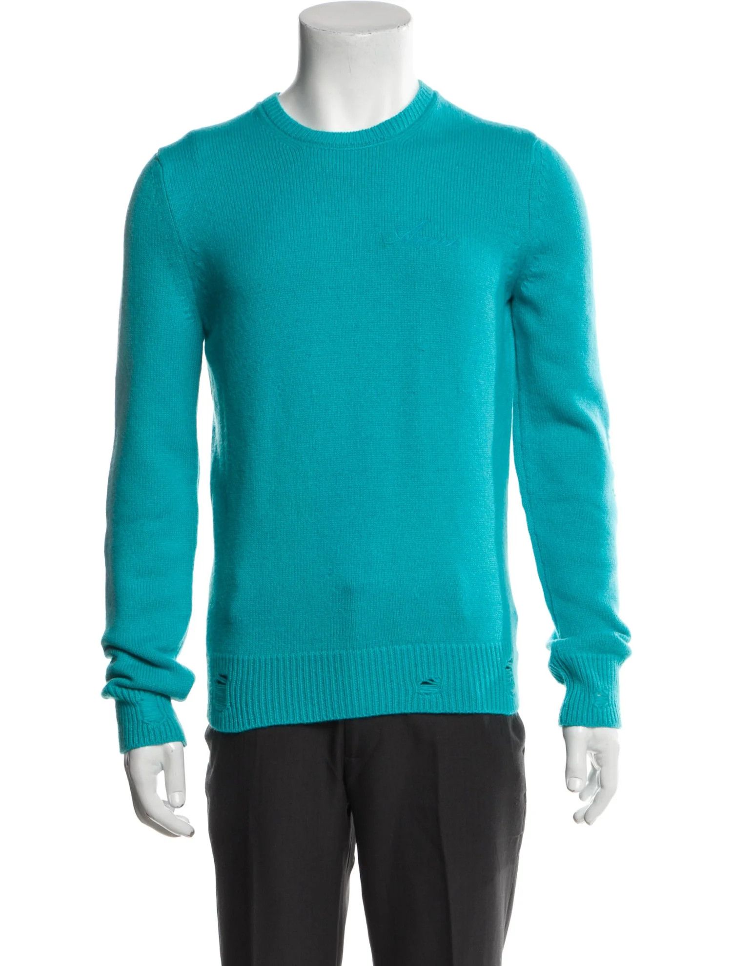 Amiri o1y0525 Cashmere Blend Sweater in Turquoise Size US L / EU 52-54 / 3 - 1 Thumbnail