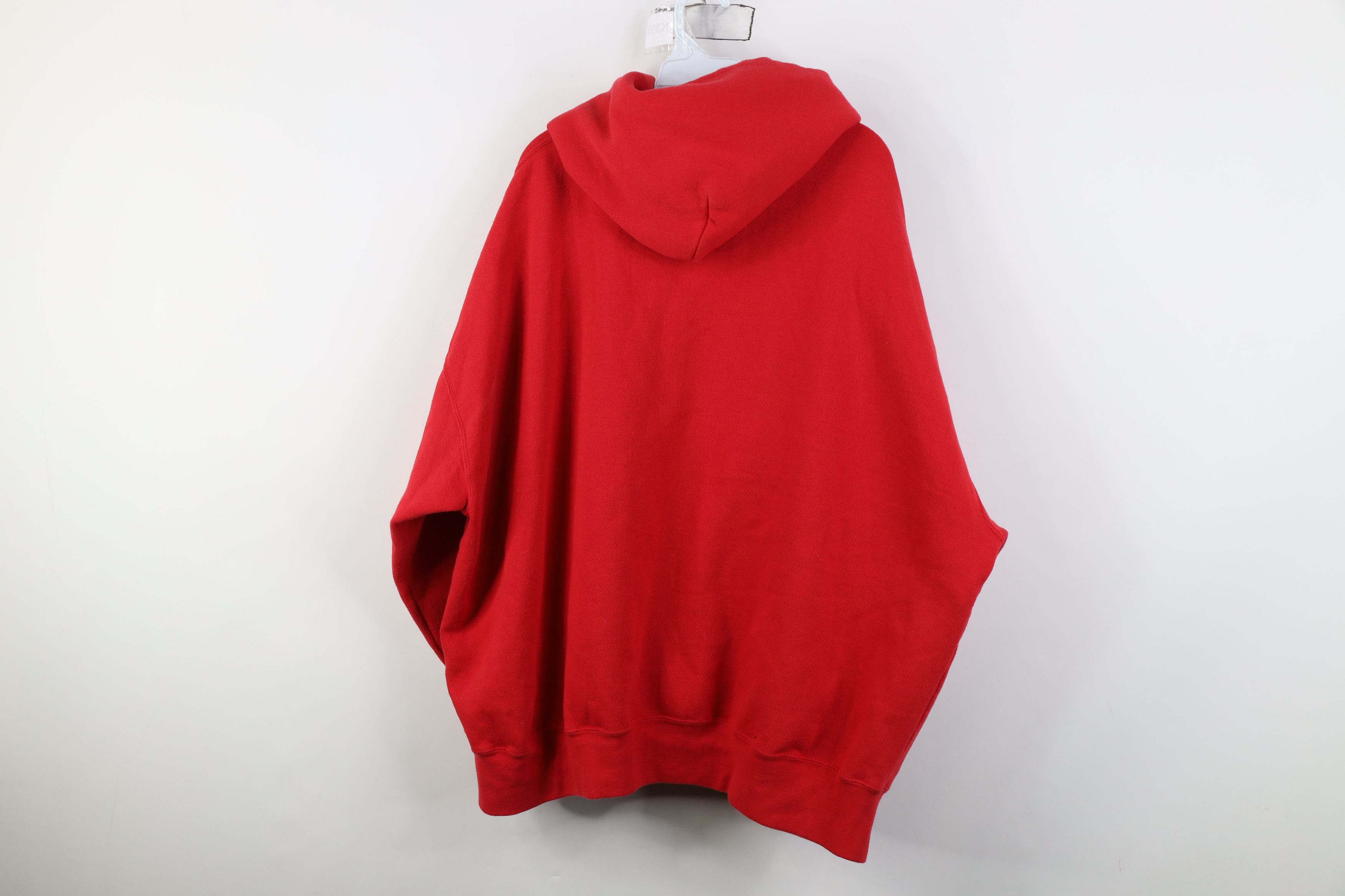 Vintage Vintage 90s Streetwear Blank Heavyweight Full Zip Hoodie Red Size US XXL / EU 58 / 5 - 12 Thumbnail