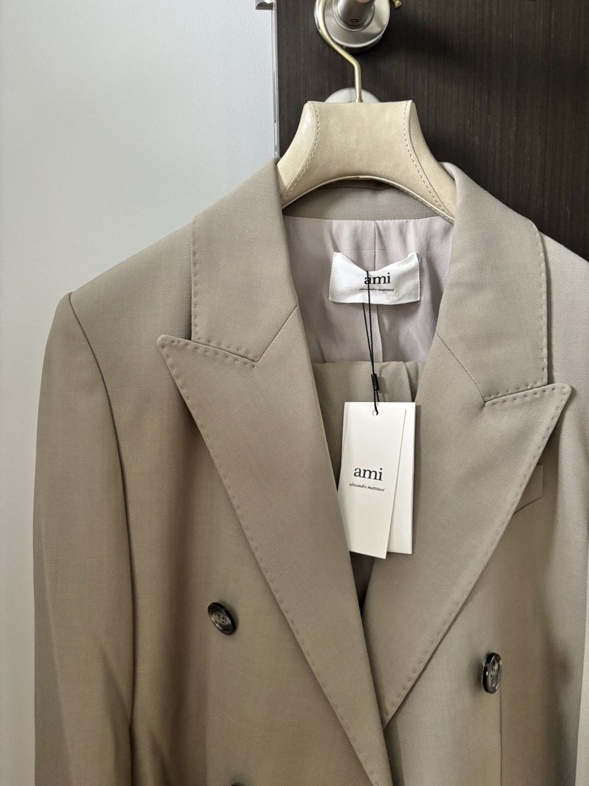 AMI Ami double breasted peak lapel suit Size 46R - 1 Thumbnail