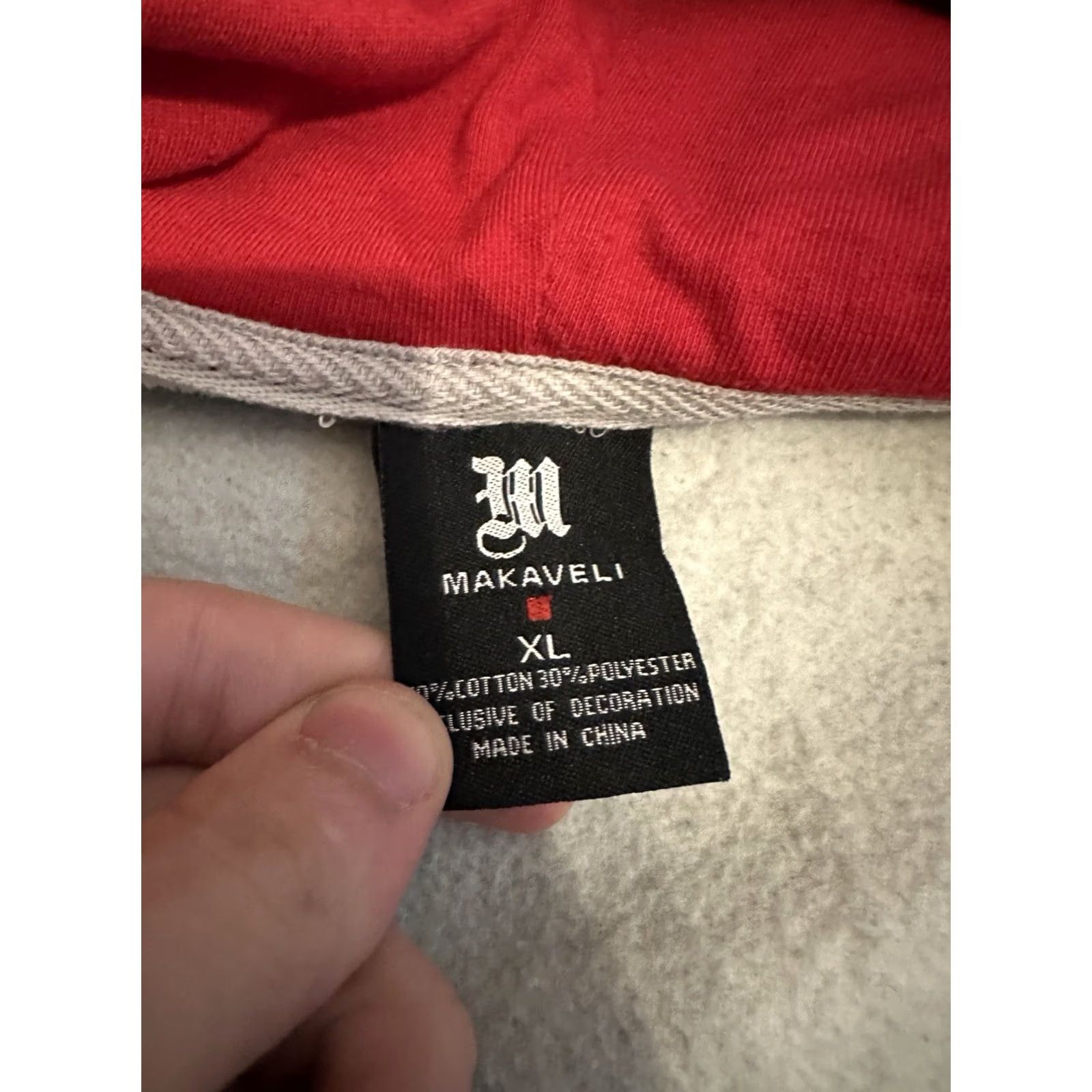 Vintage VINTAGE Makaveli Branded Full Zip Hoodie Sweatshirt XL Gray Size US XL / EU 56 / 4 - 4 Thumbnail