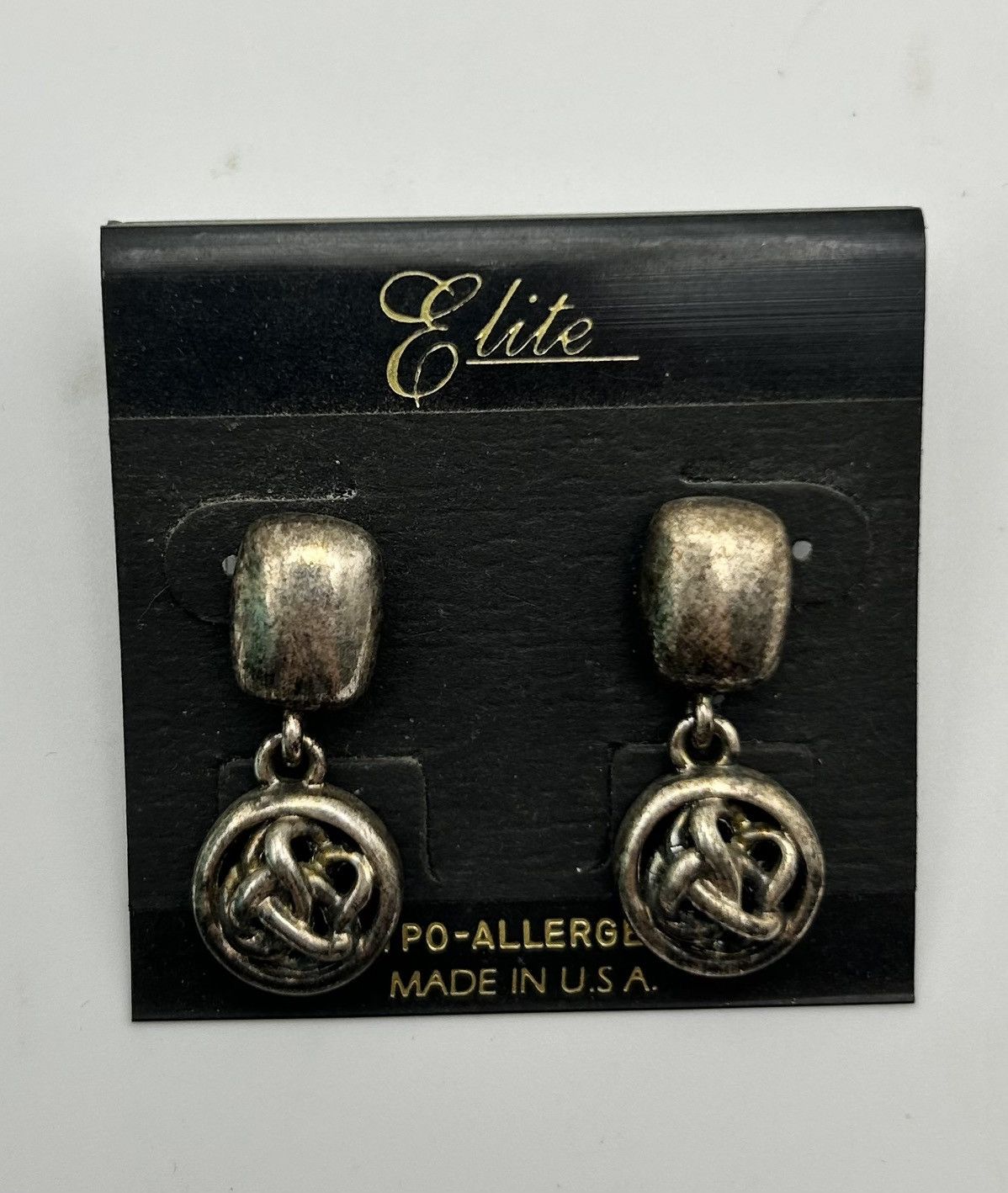 Other Vintage Industrial Grunge Patina Silver Knot Drop Earrings Size ONE SIZE - 3 Thumbnail