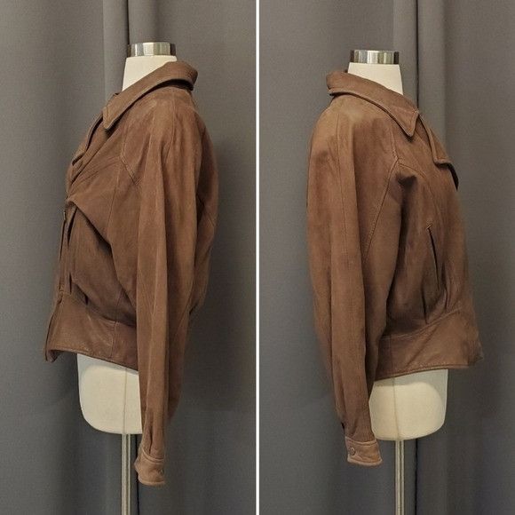 Vintage × Wilsons Leather Vintage 90s y2k Adventure Bound Aviator Bomber Brown Nubuck Size L / US 10 / IT 46 - 3 Thumbnail