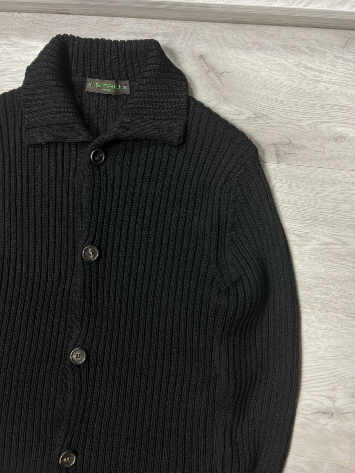 Etro Etro Milano Ribbed Button Up Cardigan Sweater High Collar Size US L / EU 52-54 / 3 - 3 Thumbnail