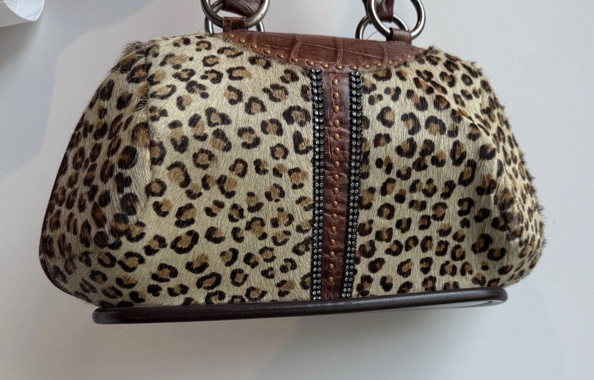 Vintage Alaluna Leopard Leather Brown hard Bag Vintage handmade Size ONE SIZE - 11 Thumbnail