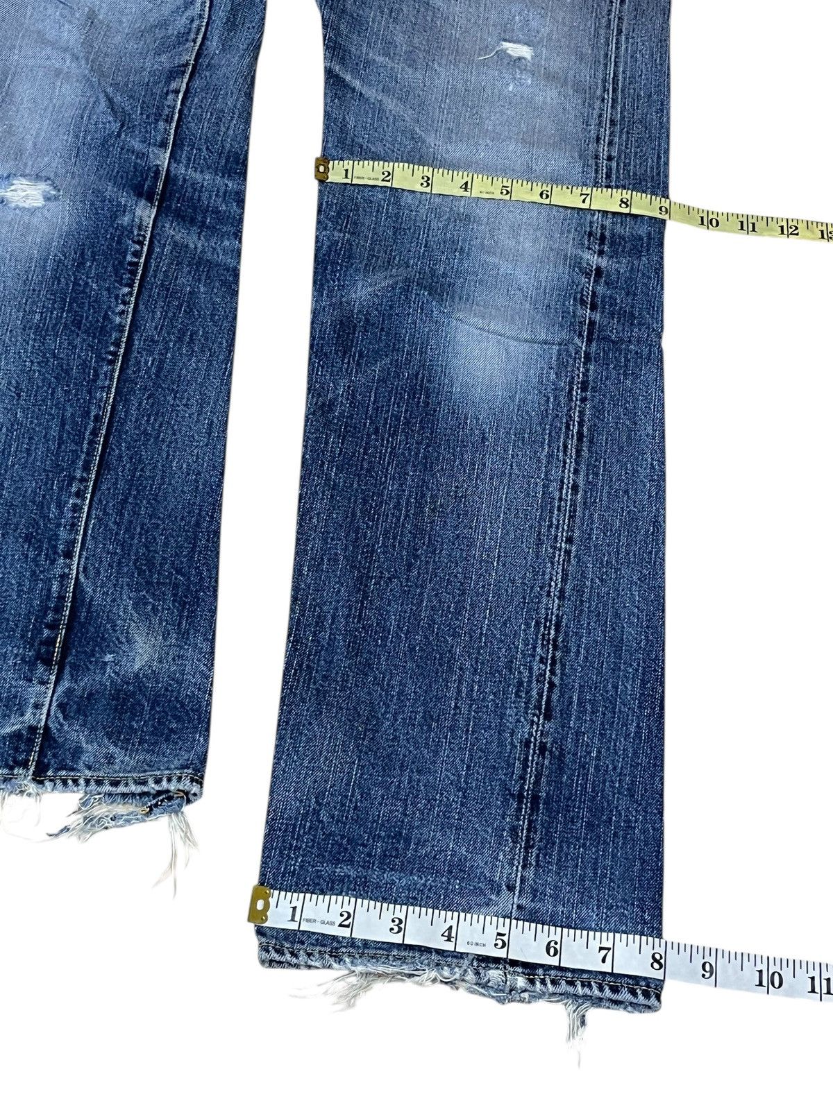 The Flat Head Sick🔥Japanese denim THE FLAT HEAD distressed selvedge jeans Size US 30 / EU 46 - 20 Thumbnail