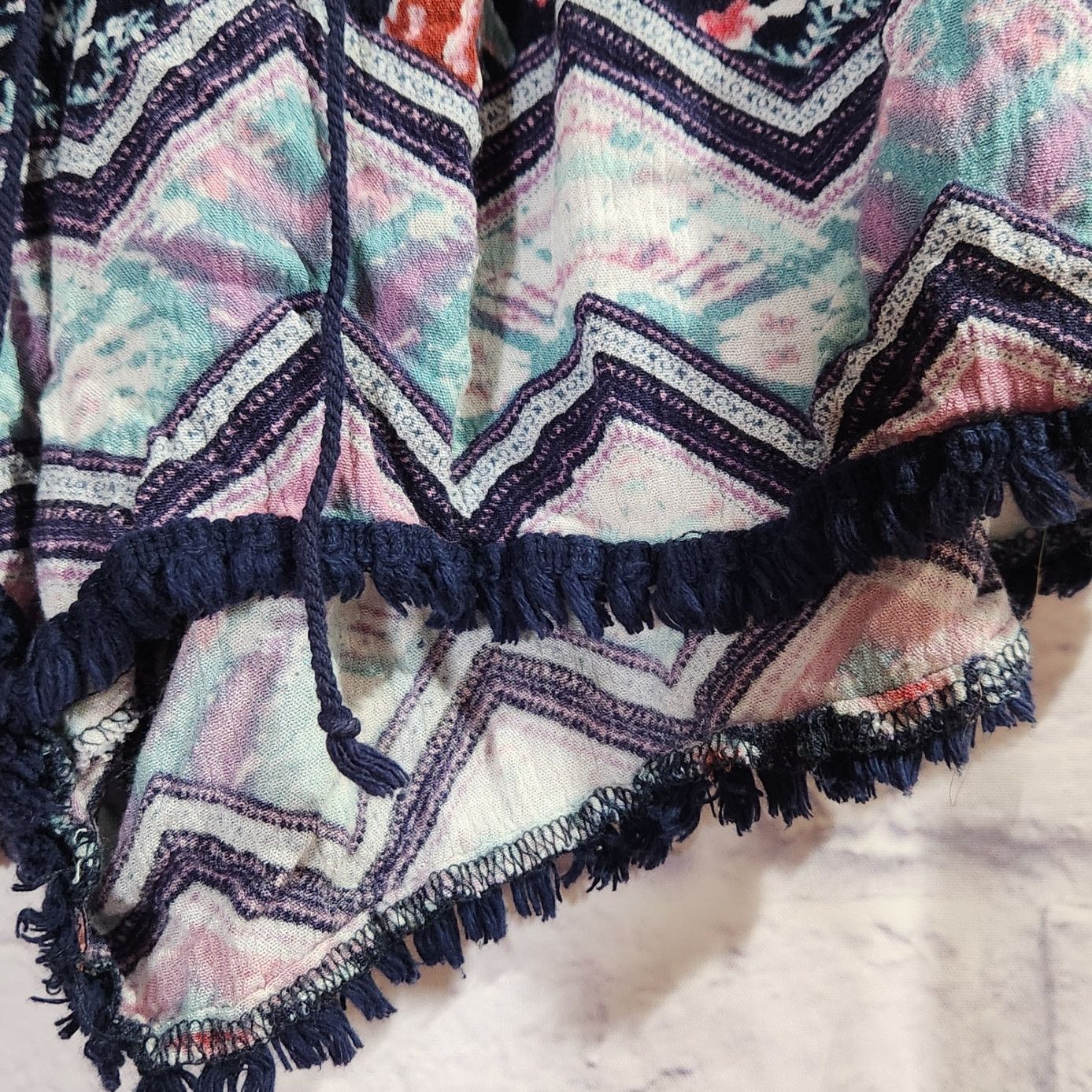 Other No Boundaries Blue Pink Floral Elastic Waist 11 Juniors Size 26" / US 2 / IT 38 - 2 Thumbnail