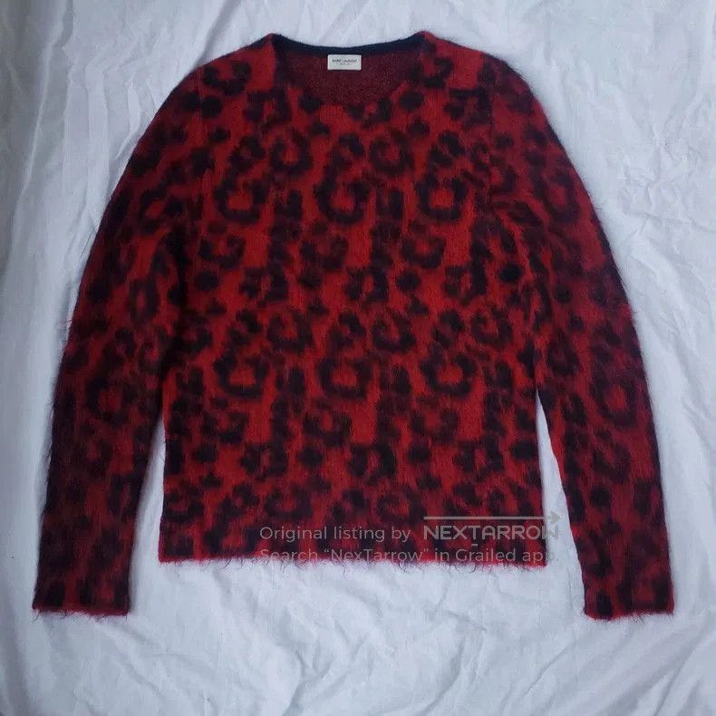 Saint Laurent Paris SAINT LAURENT 2013 Red Leopard Sweater. Size US S / EU 44-46 / 1 - 1 Thumbnail