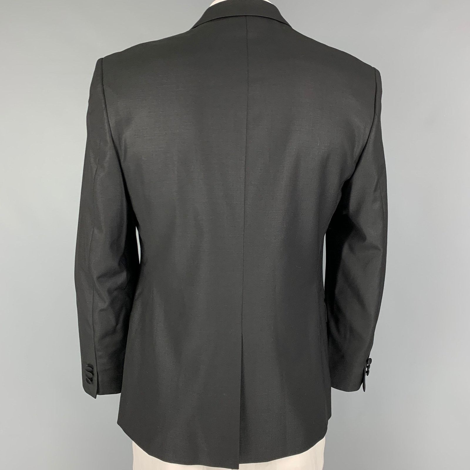 Versace Size 42 Black Polyester Blend Peak Lapel Sport Coat Size 42R - 3 Thumbnail