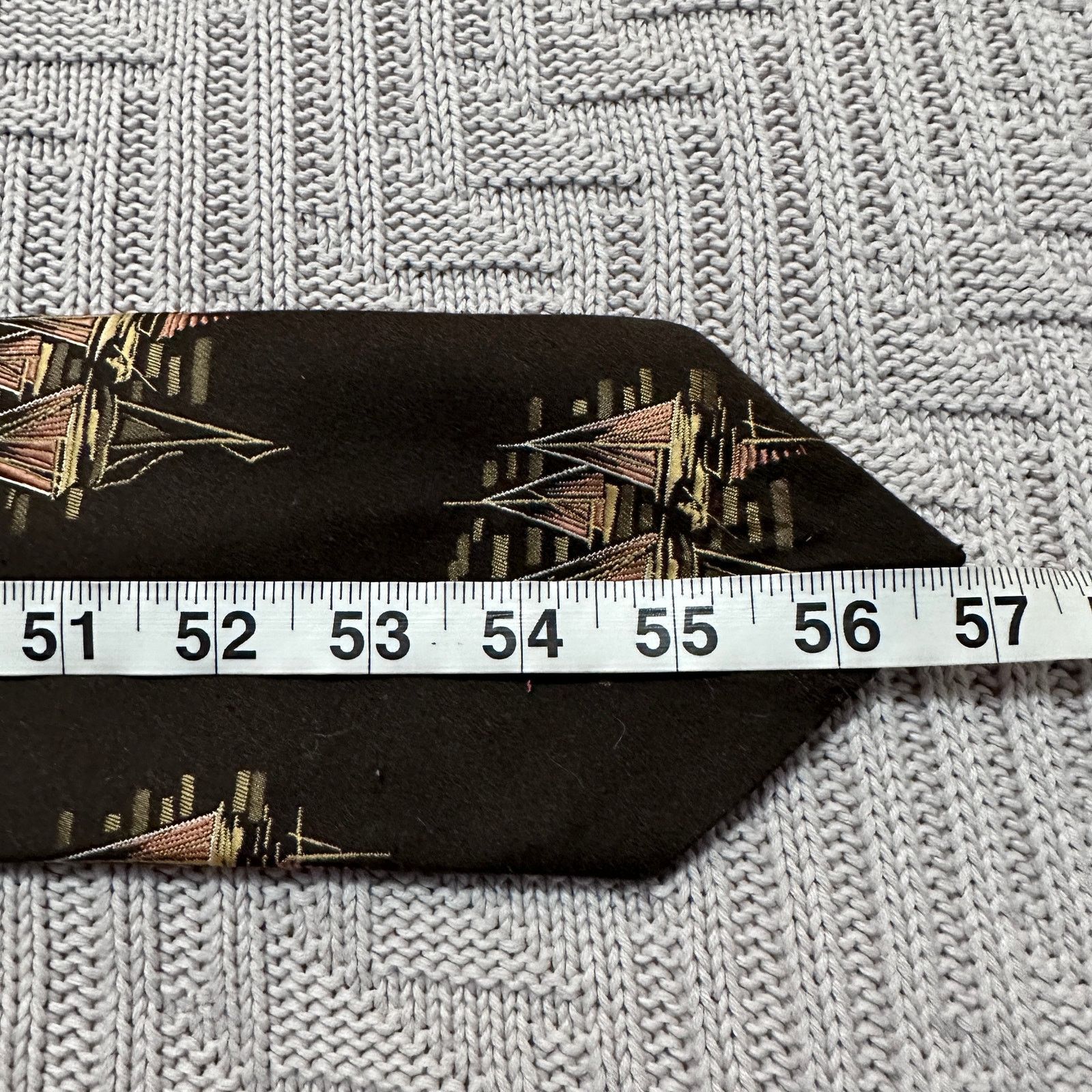 Vintage Vintage 1970 B&B Lorry's brown ship print tie Size ONE SIZE - 4 Thumbnail