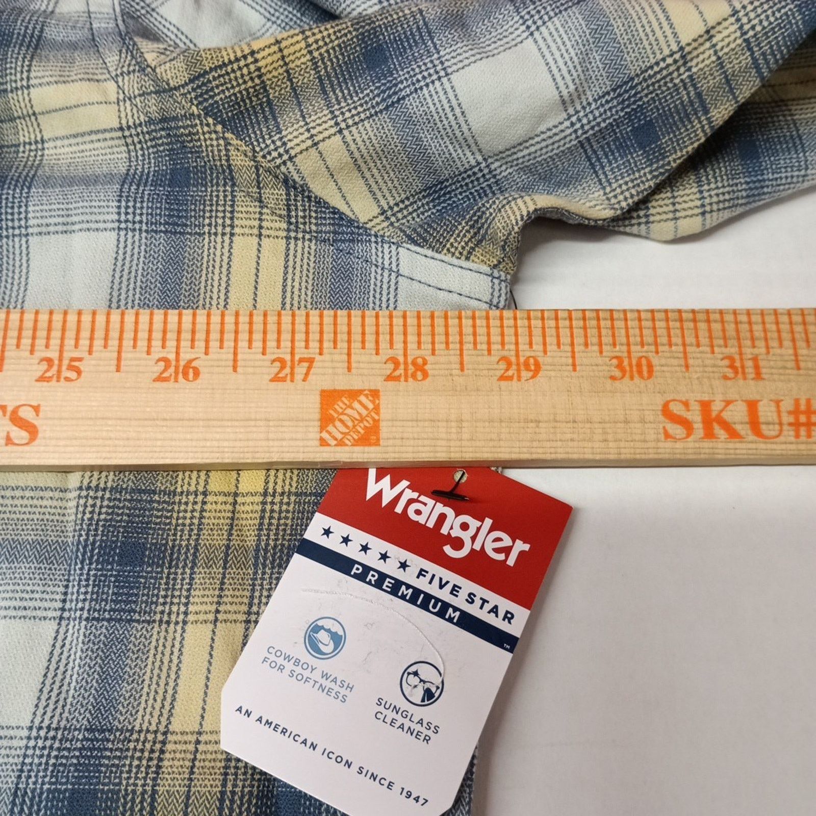 Wrangler Wrangler Cowboy Wash Shirt Men's Size 3XL Blue Yellow Plaid Size US XXL / EU 58 / 5 - 5 Thumbnail