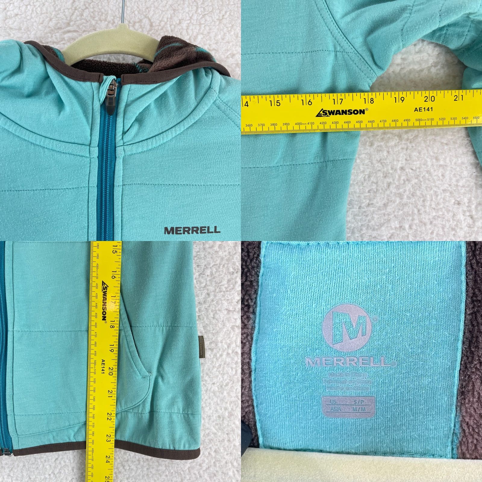 Merrell Merrell Womens Sweater Full Zip Hooded Long Sleeve Pockets Blue Outdoor Casual Travel Shirt Size S / US 4 / IT 40 - 8 Thumbnail