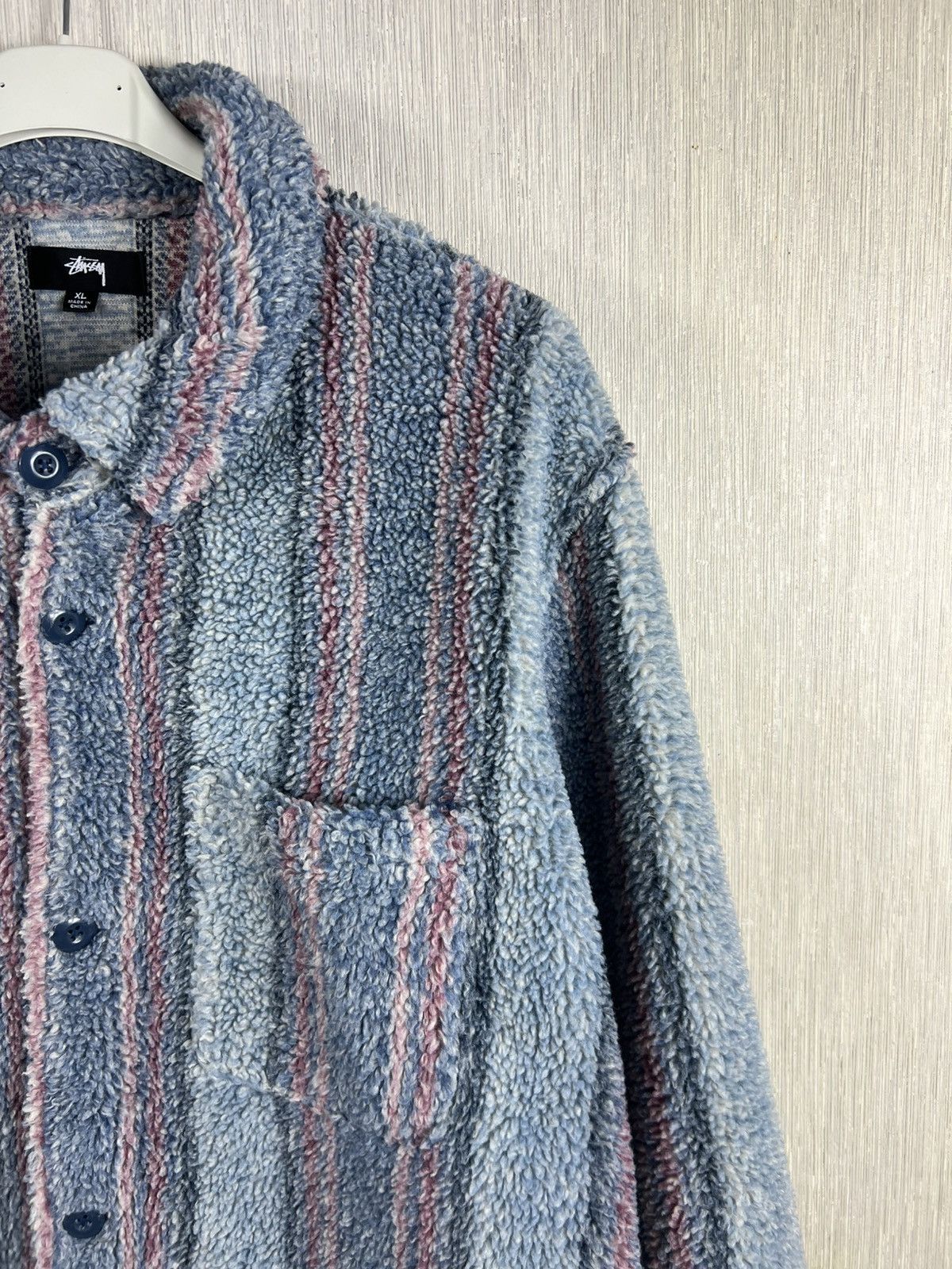 Stussy Stussy sherpa overshirt jacket fleece shirt y2k streetwear Size US XL / EU 56 / 4 - 4 Thumbnail