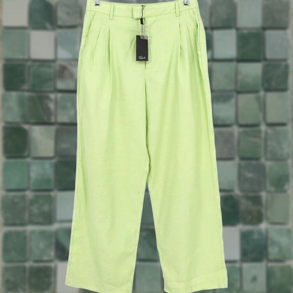 Rails Rails Marnie Pants Womens Size 10 Pleated Wide-Leg Linen Blend Green 30 Inseam Dress Pants Casual Workwear Mens Womens Girls Teens Size 32" / US 10 / IT 46 - 1 Thumbnail