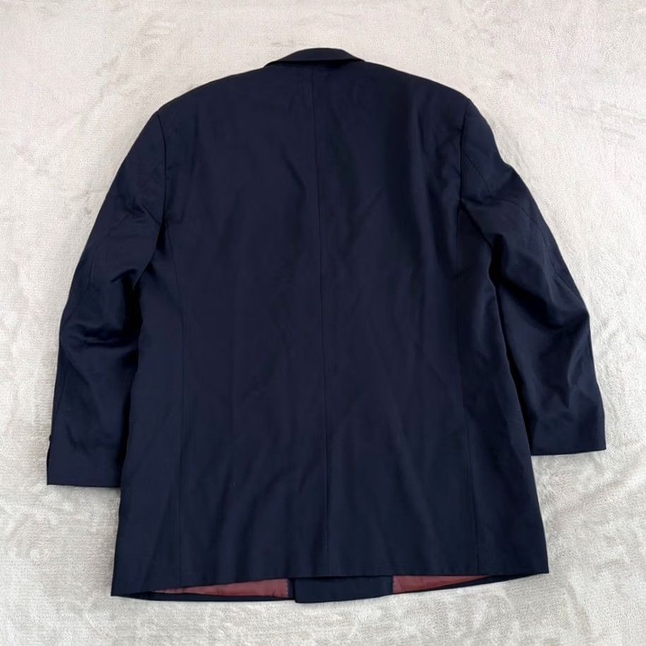 Vintage Paul Frederick Double Breasted Peak Lapel Sport Coat Navy 42R Men Wool Six-Button Ventless Inner Pockets Regular Length Size US XS / EU 42 / 0 - 6 Thumbnail