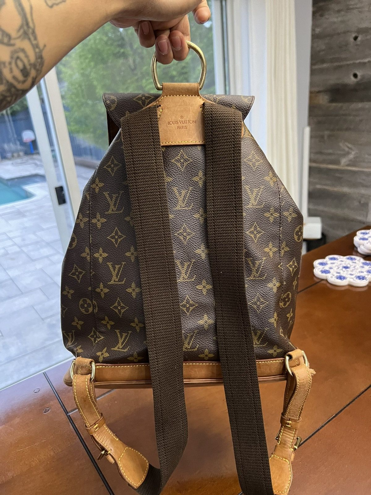 Louis Vuitton Louis Vuitton Montsouris GM Brown Canvas Backpack Size ONE SIZE - 4 Thumbnail