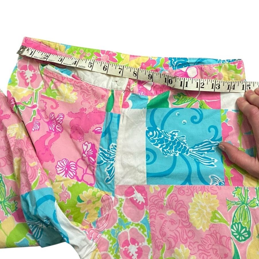 Lilly Pulitzer Lilly Pulitzer Patchwork Floral Stretch Crop Pants Size 6 Size 28" / US 6 / IT 42 - 4 Thumbnail