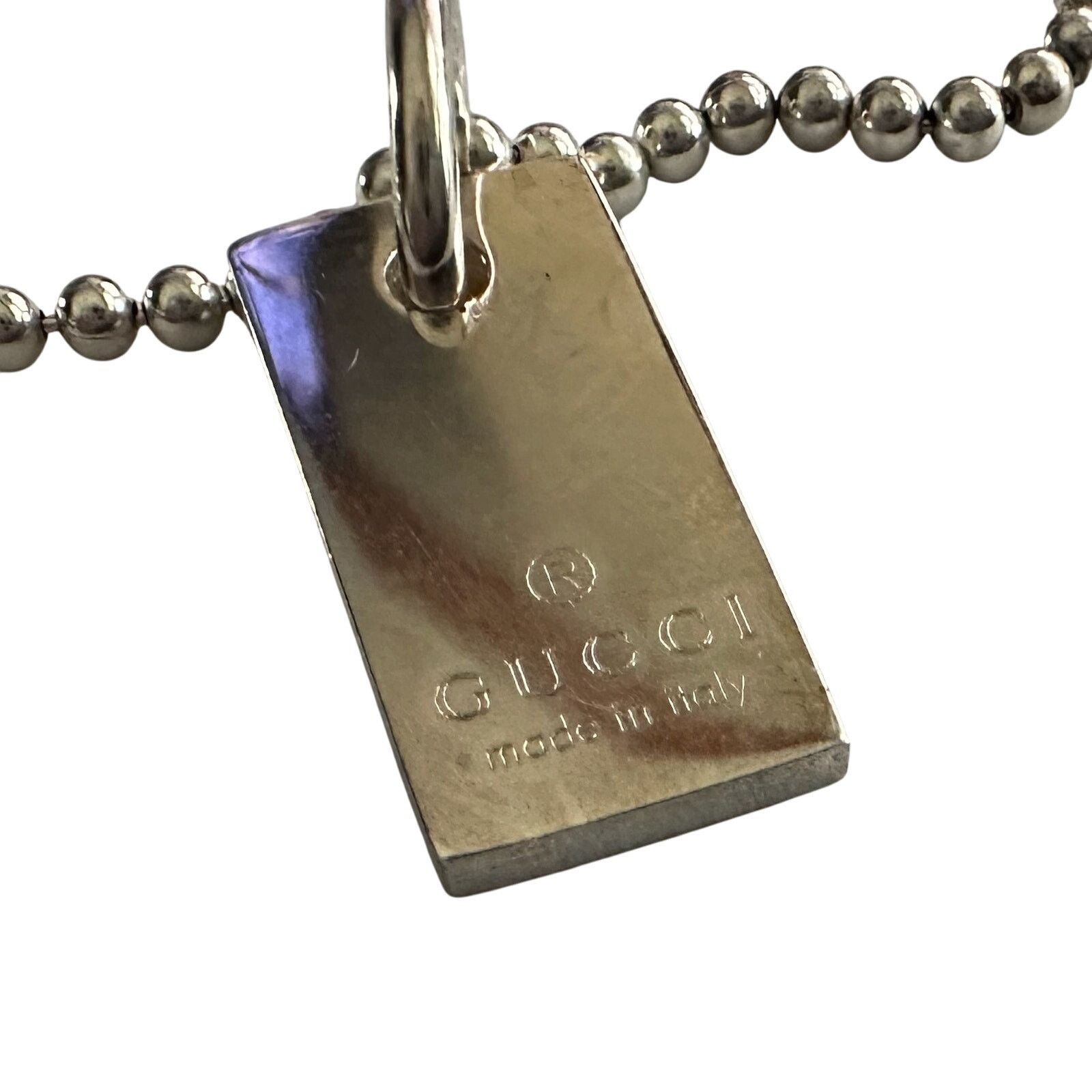 Gucci Gucci Silver Bar Logo Ball Chain Bracelet Size ONE SIZE - 5 Thumbnail