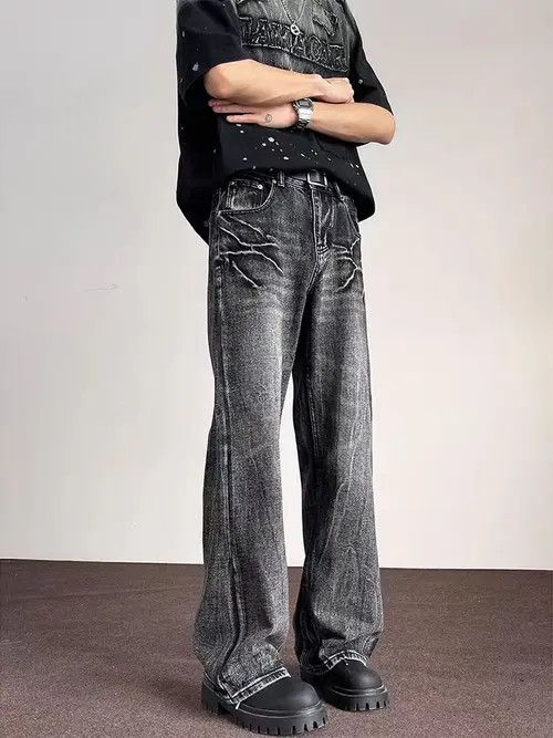 Japanese Brand Black High Street Vintage Loose Jeans Size US 33 - 7 Thumbnail