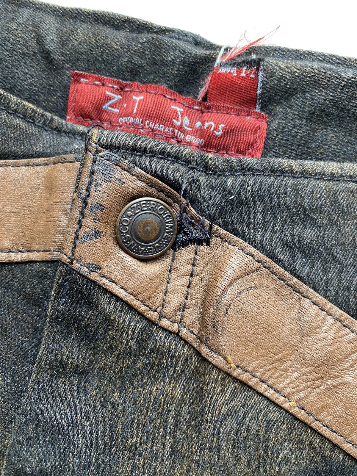 If Six Was Nine × Japanese Brand × Le Grande Bleu (L.G.B.) Zero Time jeans flared waxed streetch pants lgb style Size US 33 - 7 Thumbnail