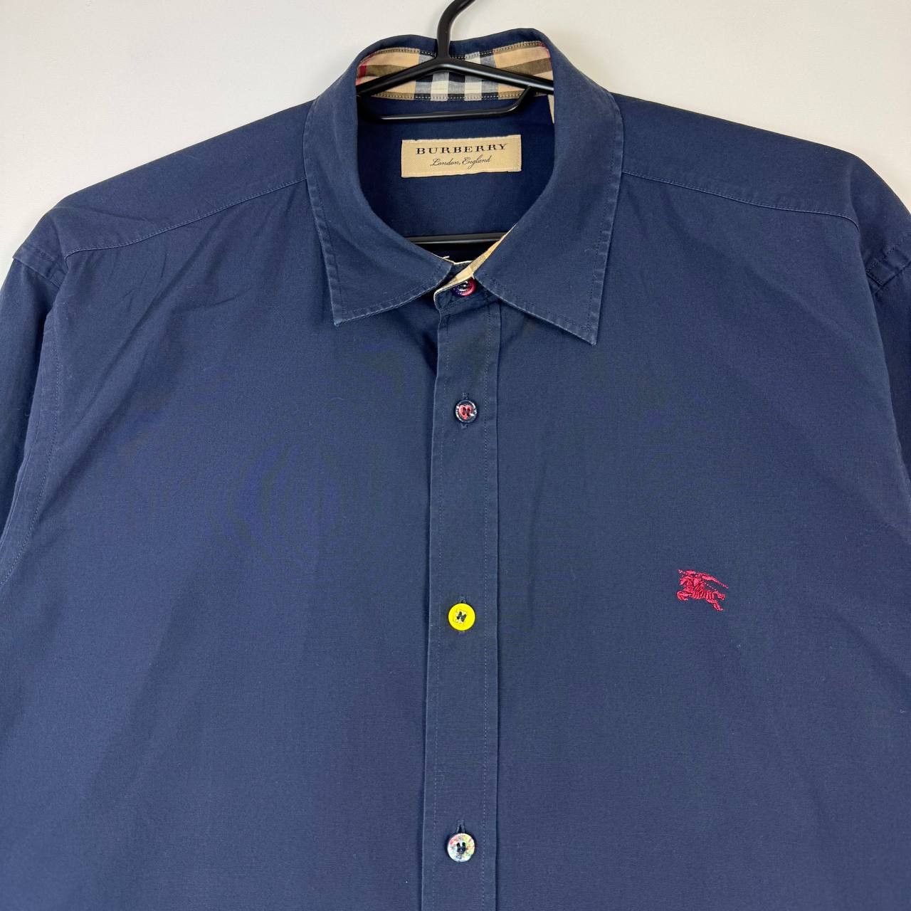 Burberry Burberry London Button Up Shirt Navy Long Sleeve Mens Size L Size US M / EU 48-50 / 2 - 2 Thumbnail