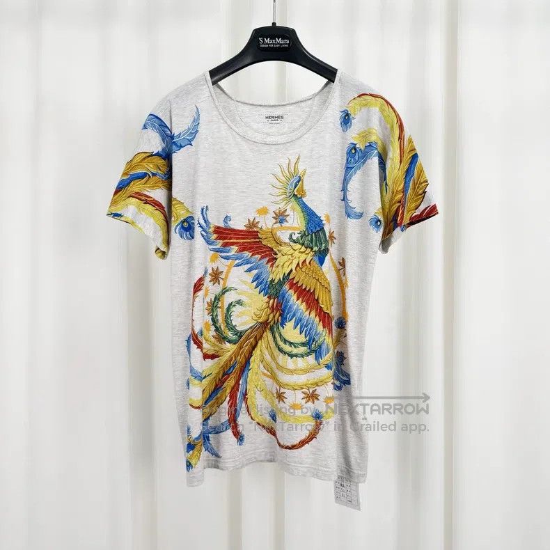 Hermes Hermes Gray phoenix print short sleeve Size XS / US 0-2 / IT 36-38 - 1 Thumbnail