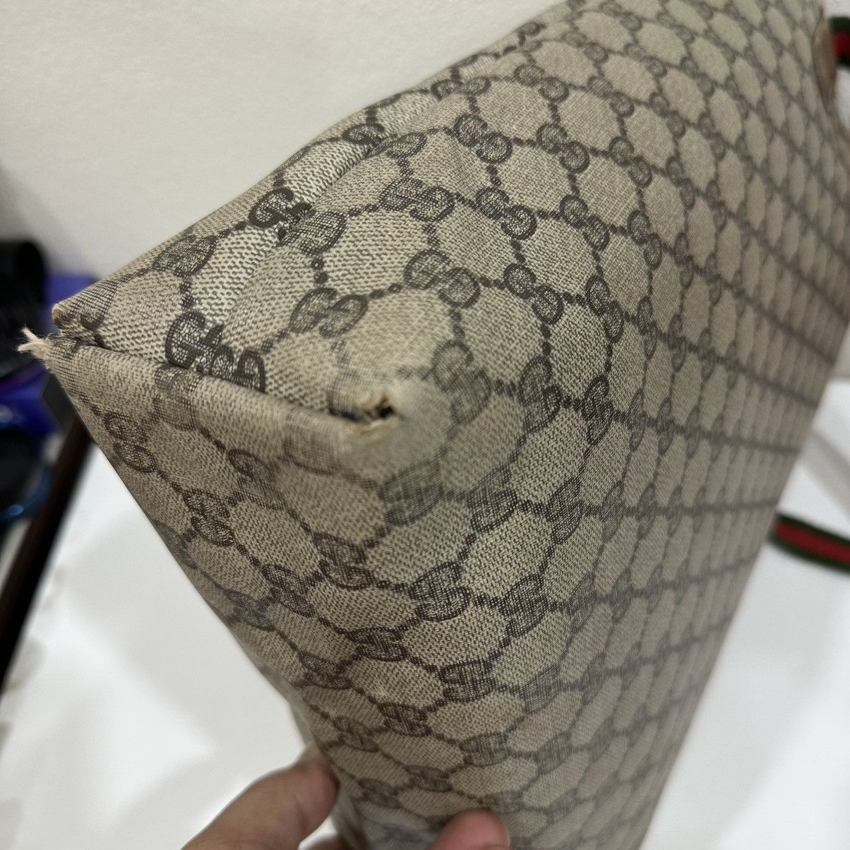 Gucci VINTAGE GUCCI GG MONOGRAM SHERRY LINE TOTE BAG 34 Size ONE SIZE - 9 Thumbnail