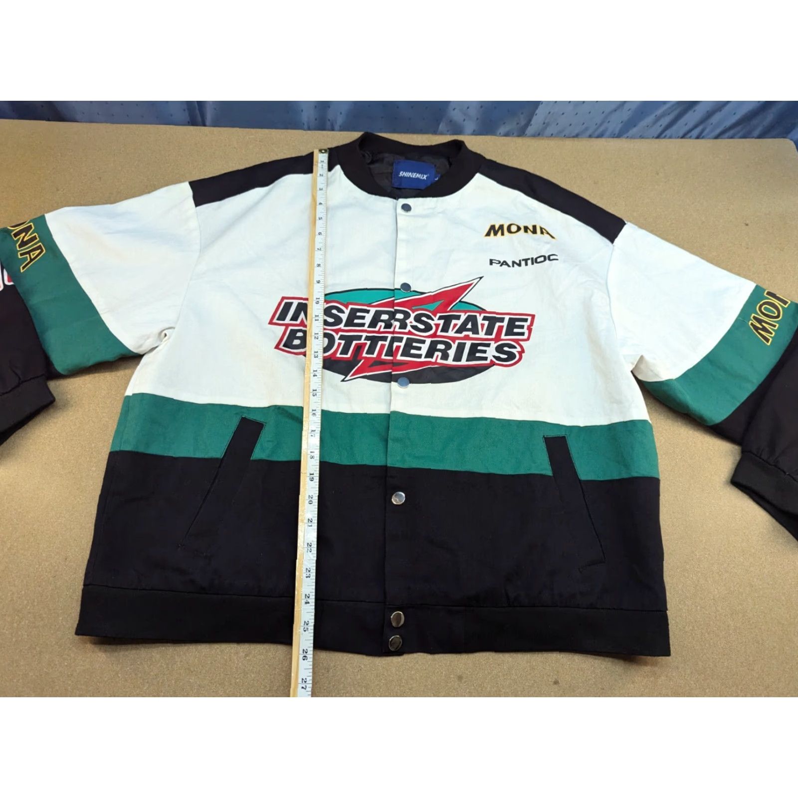 NASCAR Shinemix Interstate Batteries Racing Jacket Mens Large Nascar Bomber Formula 1 Jacket, Multicolor, Full Zip, Water Resistant, Pockets, Polyester Size US L / EU 52-54 / 3 - 6 Thumbnail