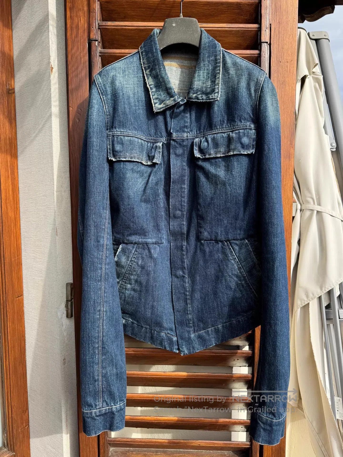 Rick Owens Blue Denim Jacket with Chest Pockets . Size US M / EU 48-50 / 2 - 1 Thumbnail