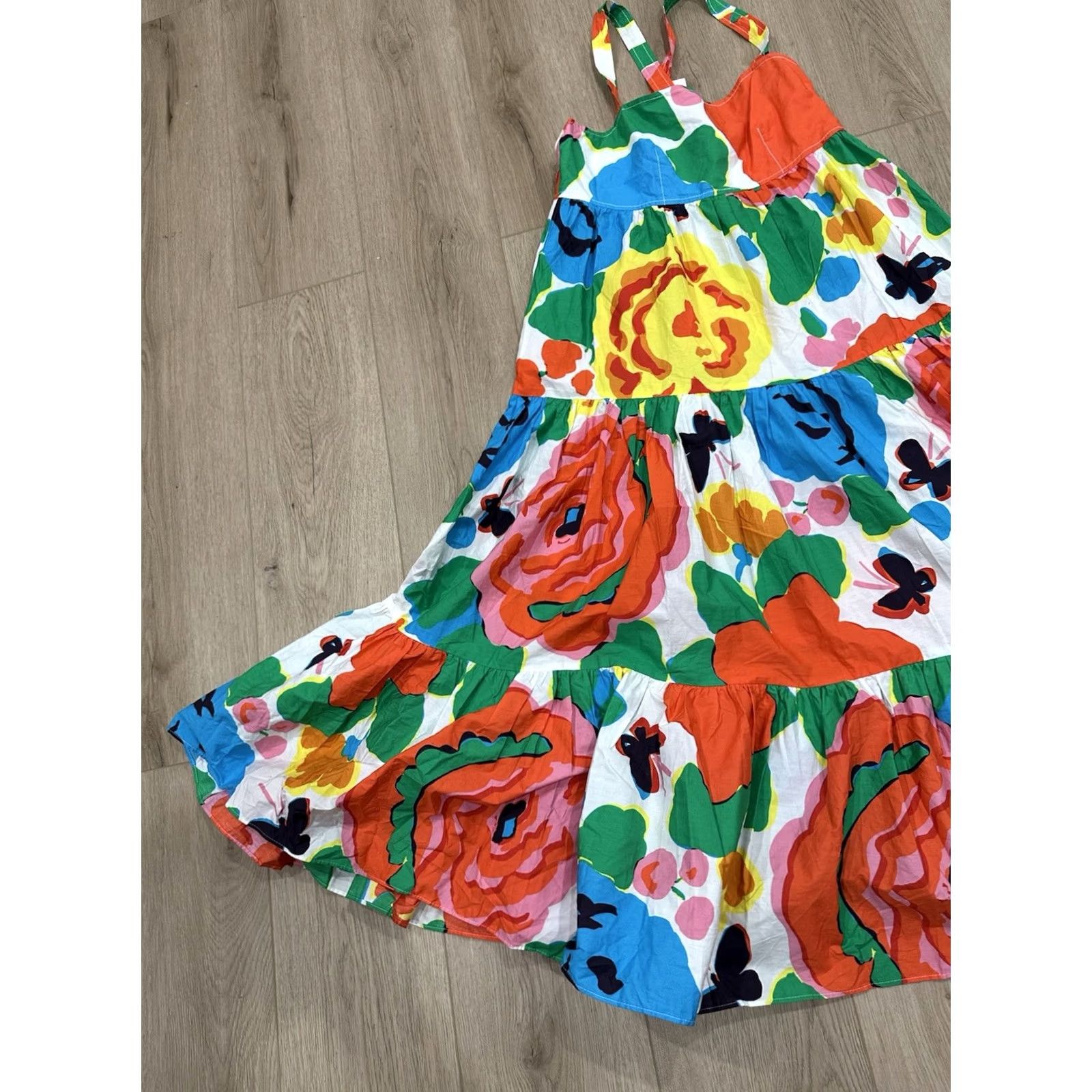 J.Crew NWT J.Crew Tiered Maxi Dress Floral Print Ratti Jardin Multicolor Size 6 Womens Maxi Dress Layered 2020s Size M / US 6-8 / IT 42-44 - 4 Thumbnail