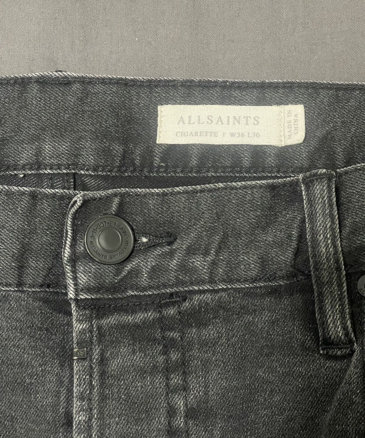 Allsaints Allsaints Black Cigarette skinny jeans Size US 36 / EU 52 - 2 Thumbnail